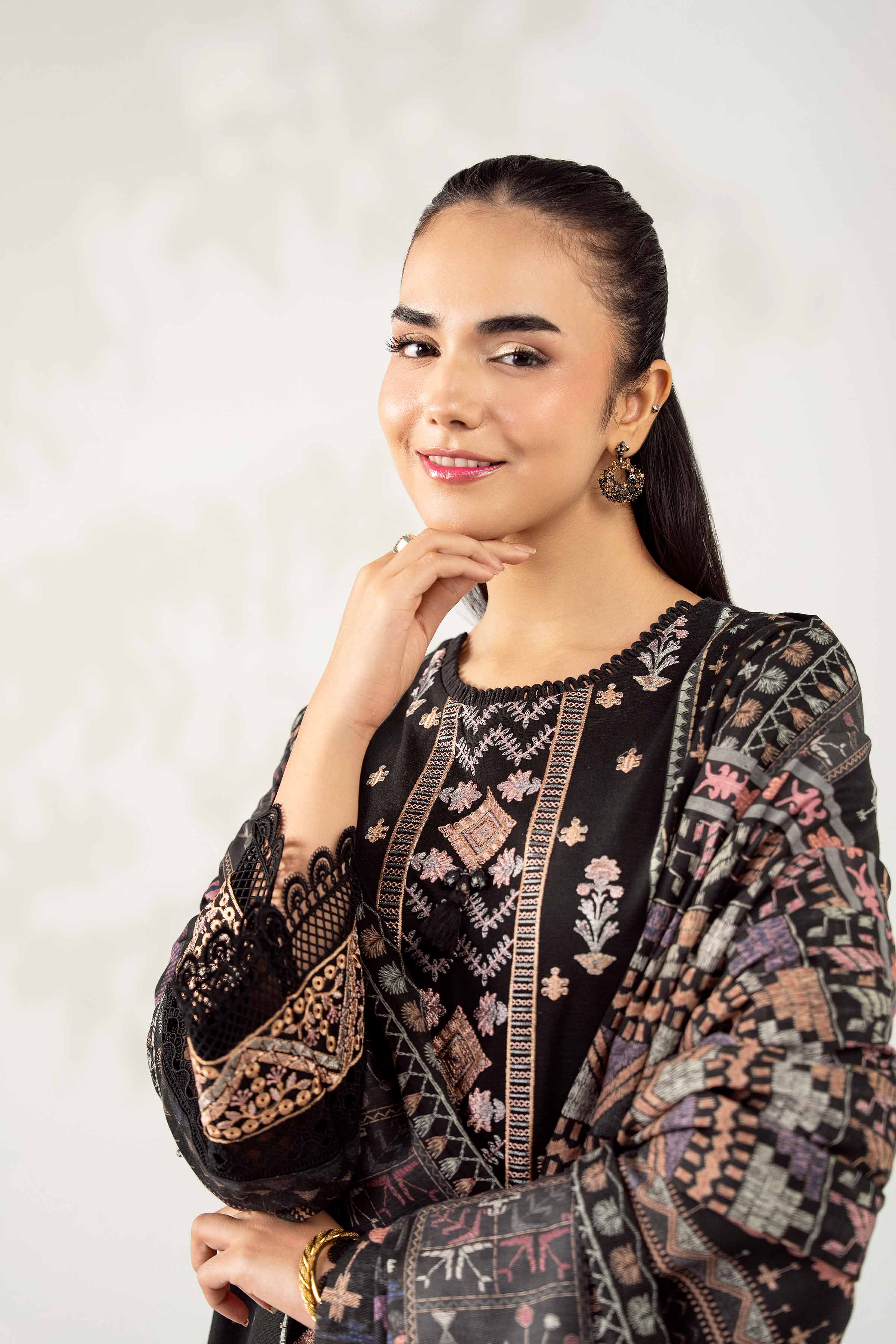 3 Piece - Digital Printed Embroidered Suit - 42502921