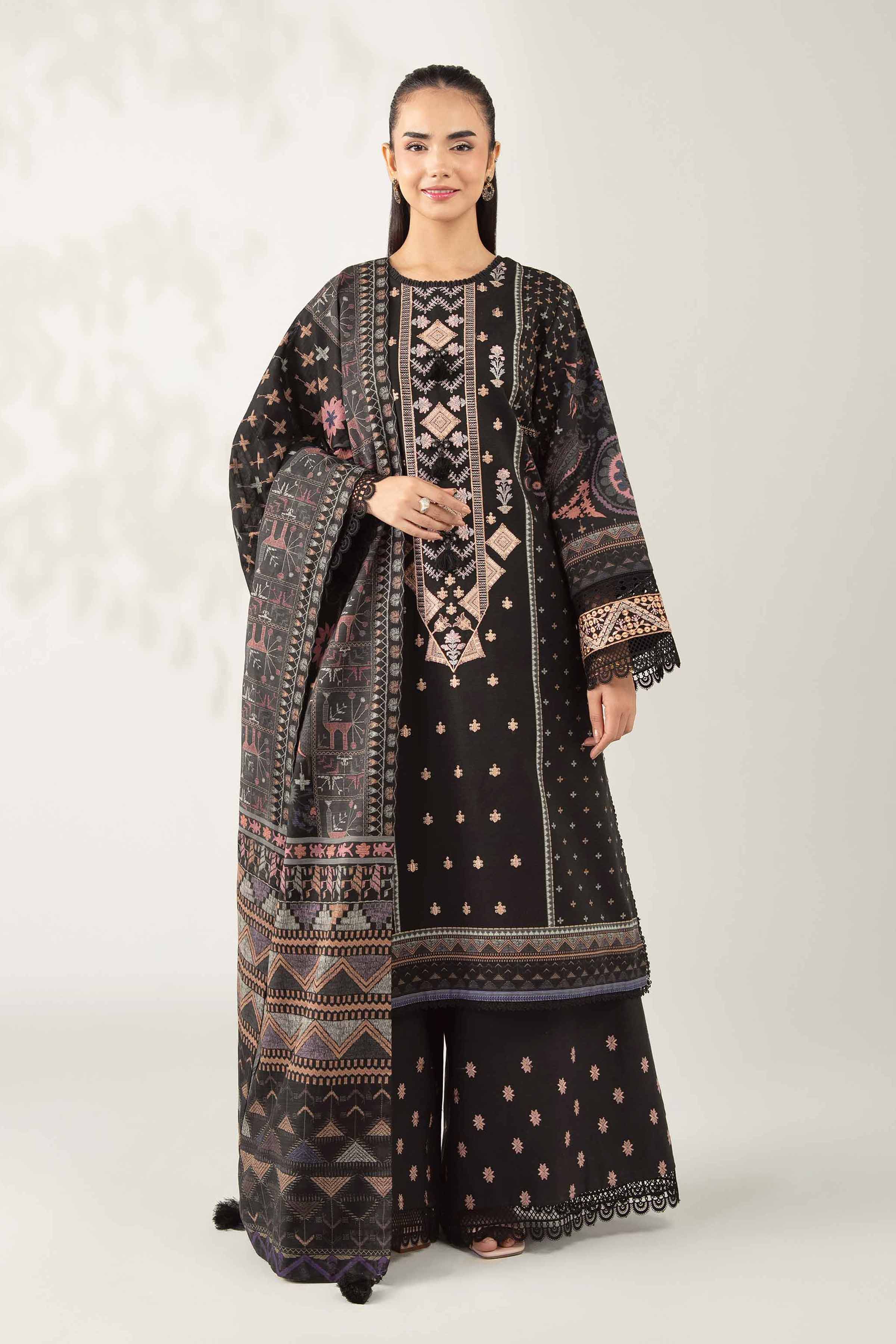 3 Piece - Digital Printed Embroidered Suit - 42502921