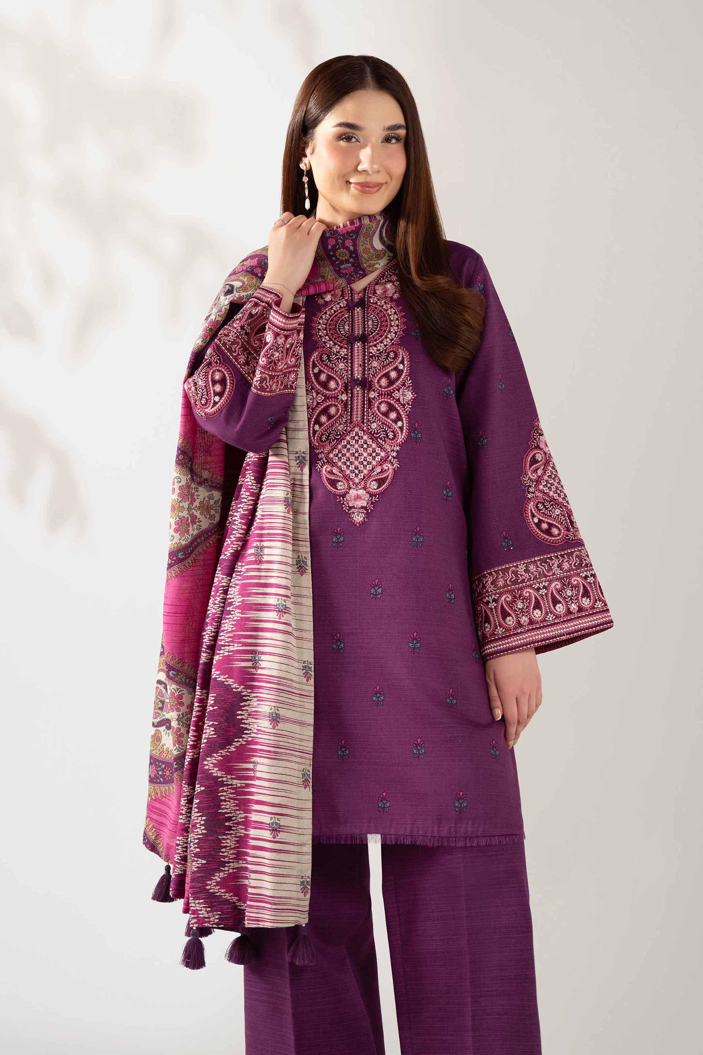 3 Piece - Printed Embroidered Suit - 42502940