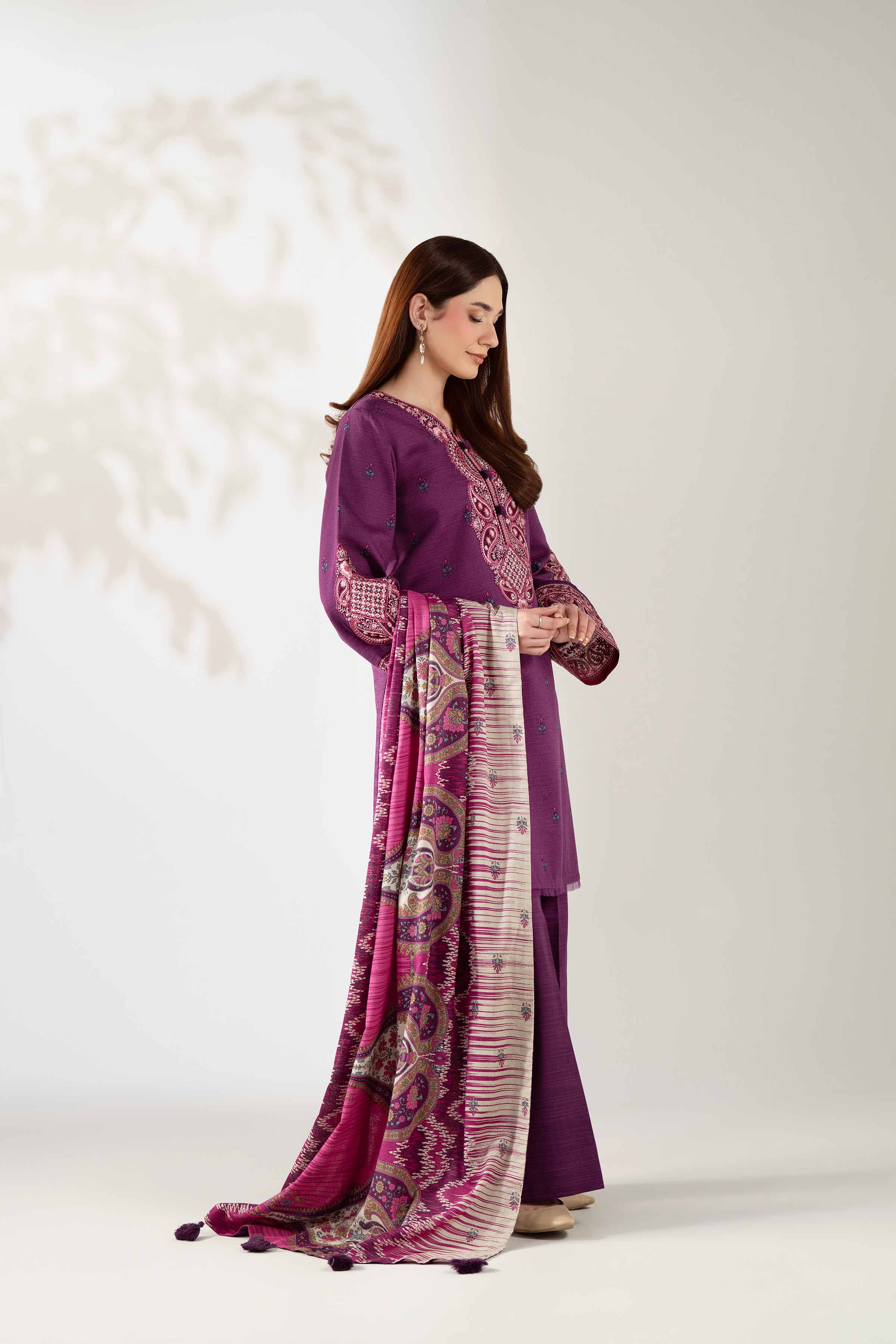 3 Piece - Printed Embroidered Suit - 42502940
