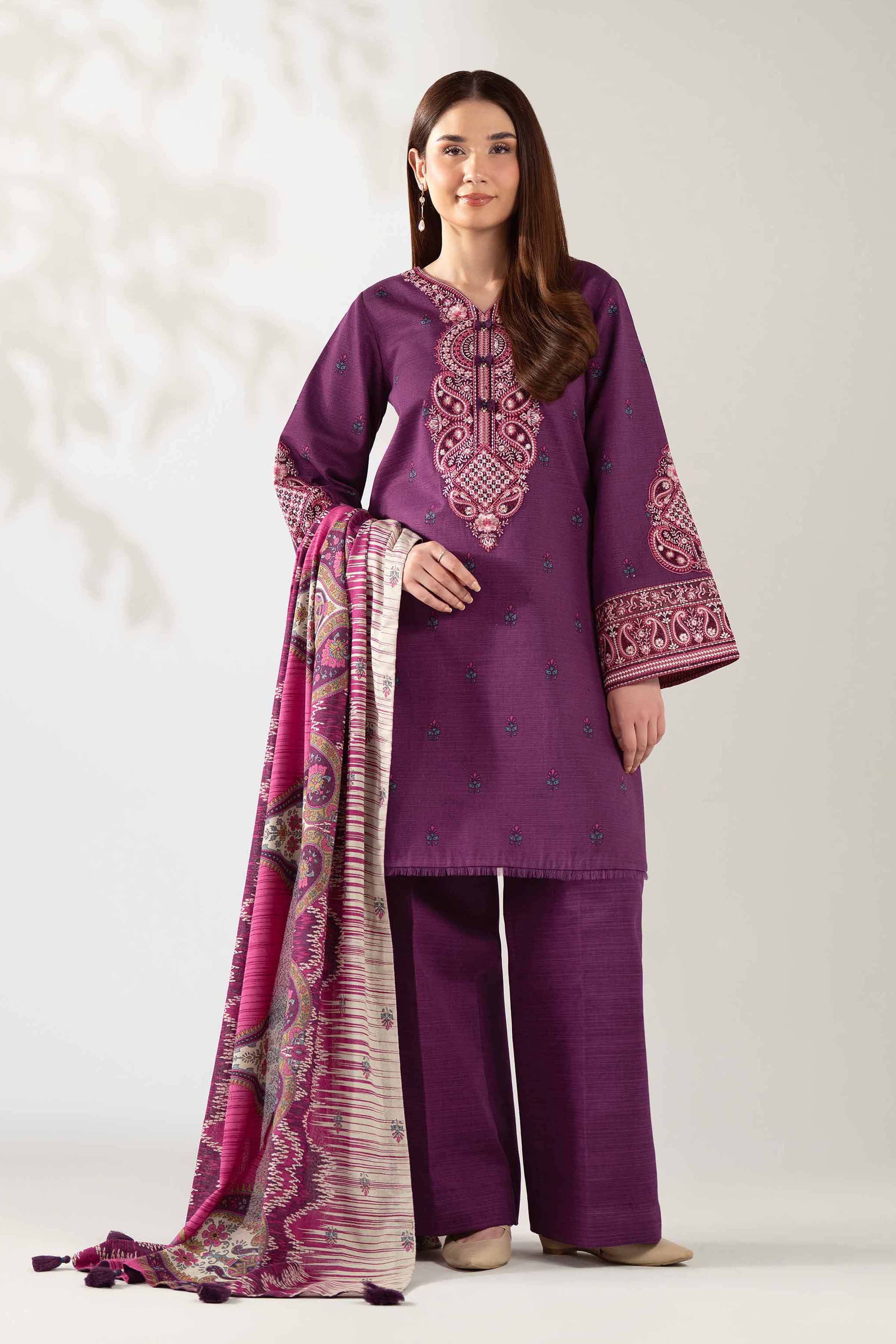 3 Piece - Printed Embroidered Suit - 42502940