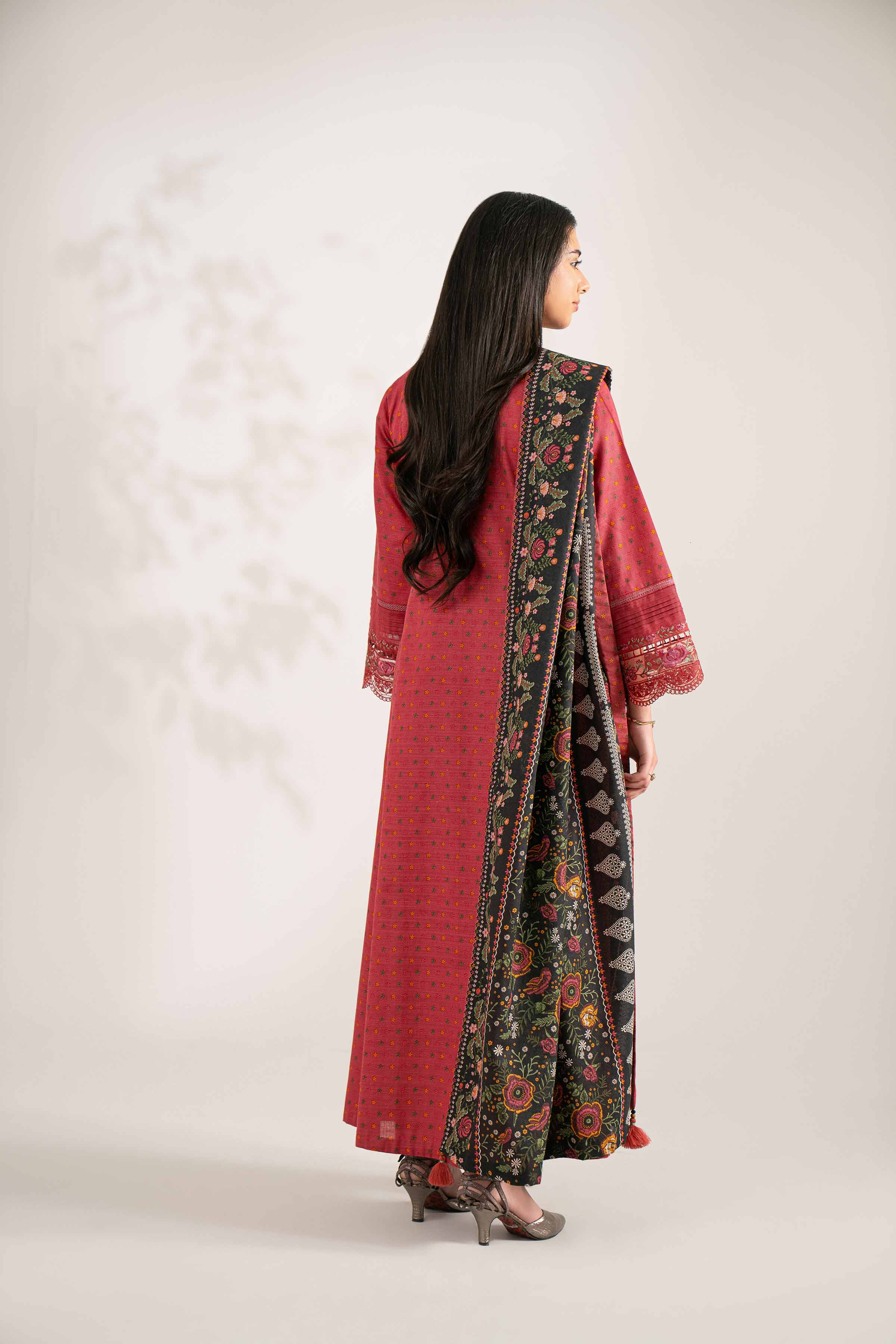 3 Piece - Printed Embroidered Suit - 42502941