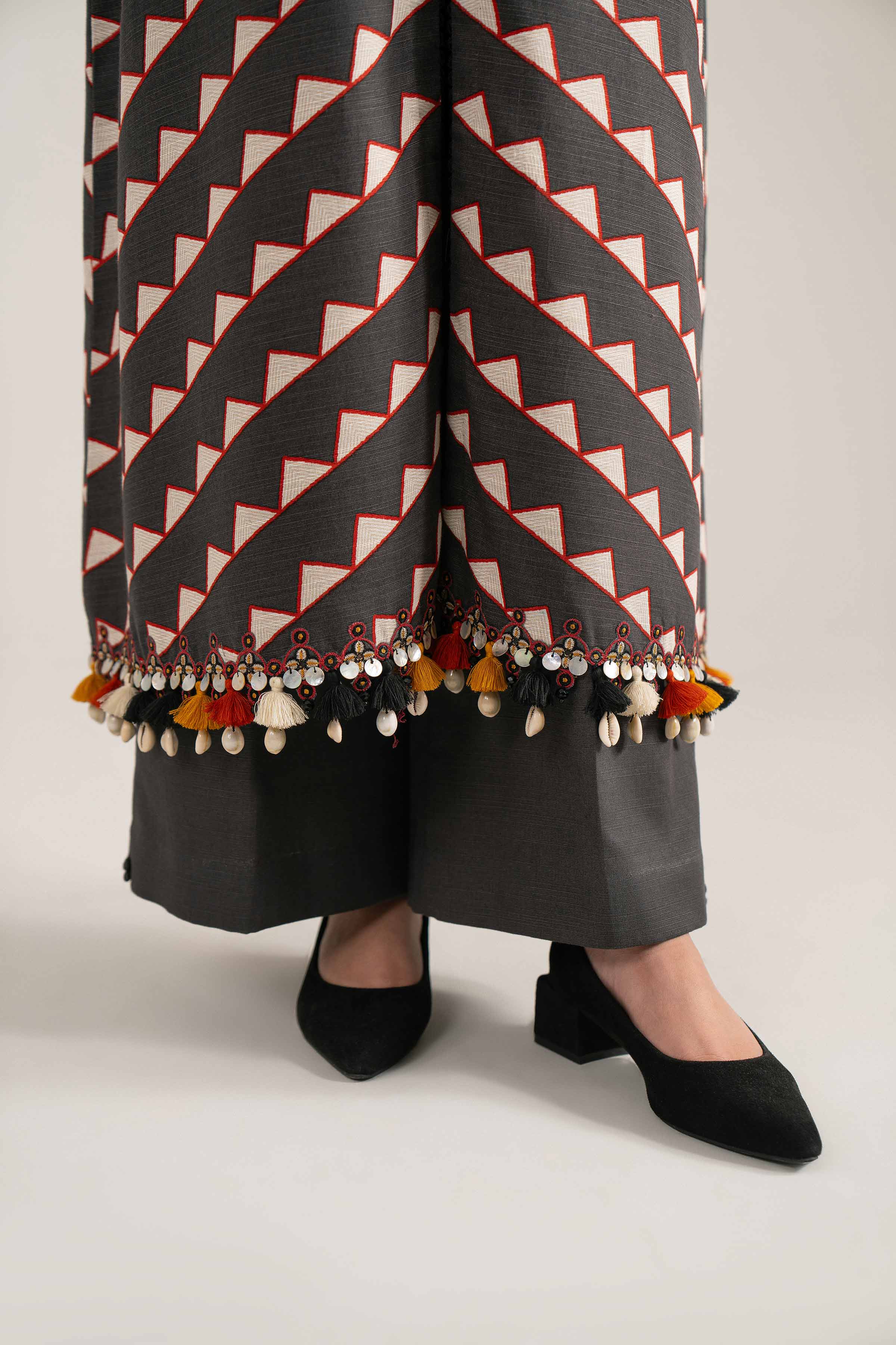 3 Piece - Printed Embroidered Suit - 42502942