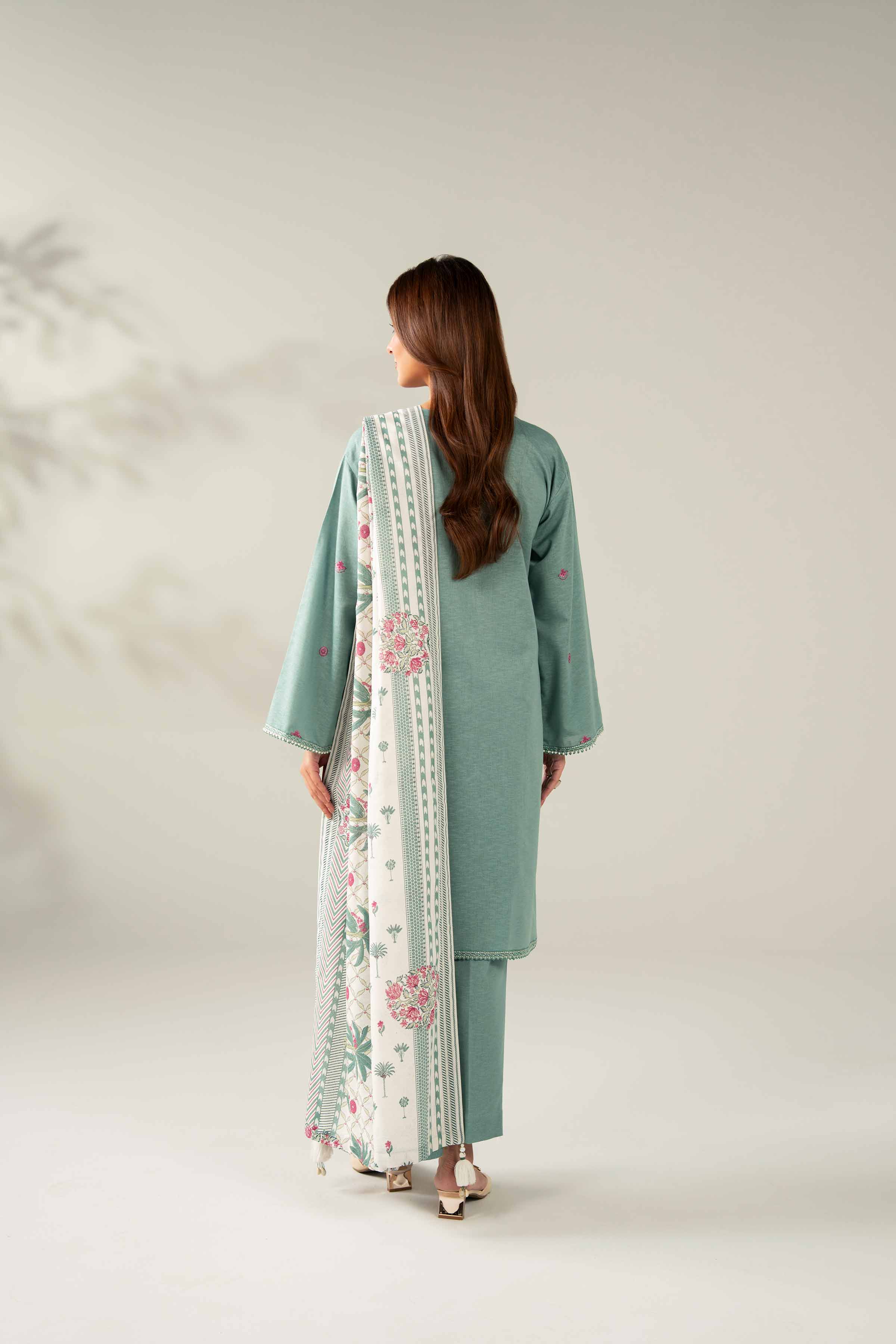 3 Piece - Printed Embroidered Suit - 42502954