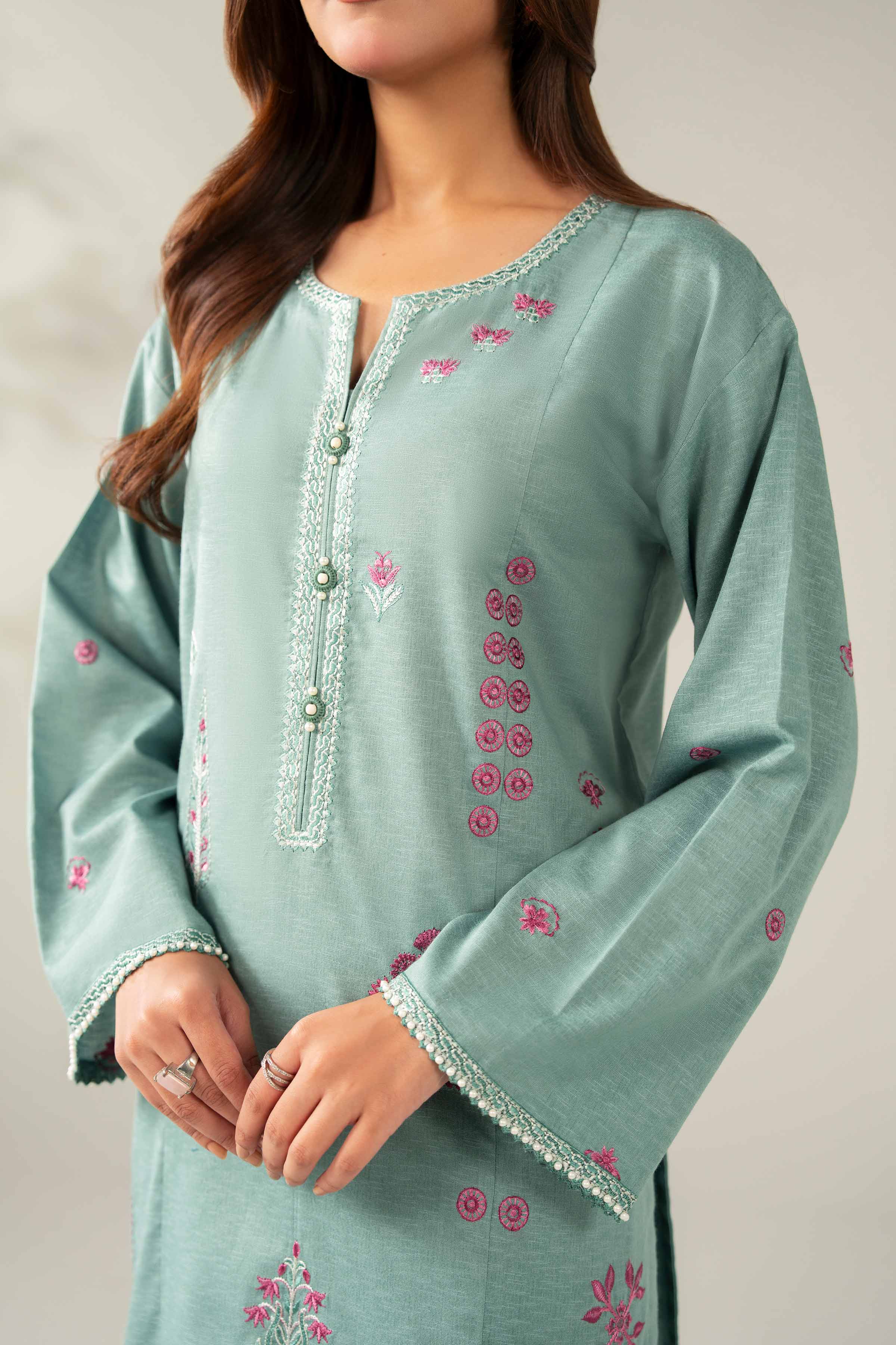 3 Piece - Printed Embroidered Suit - 42502954