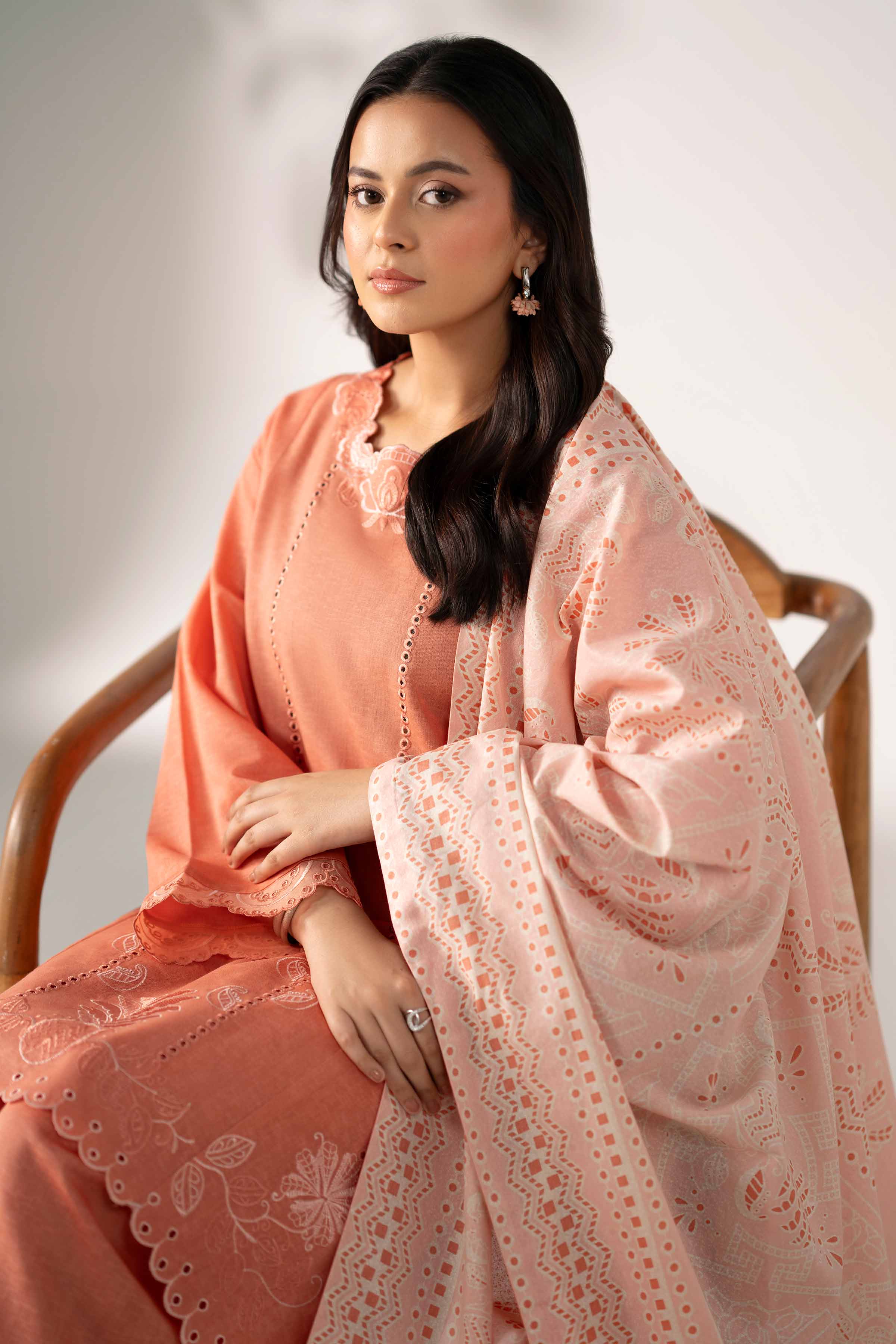 3 Piece - Printed Embroidered Suit - 42502956