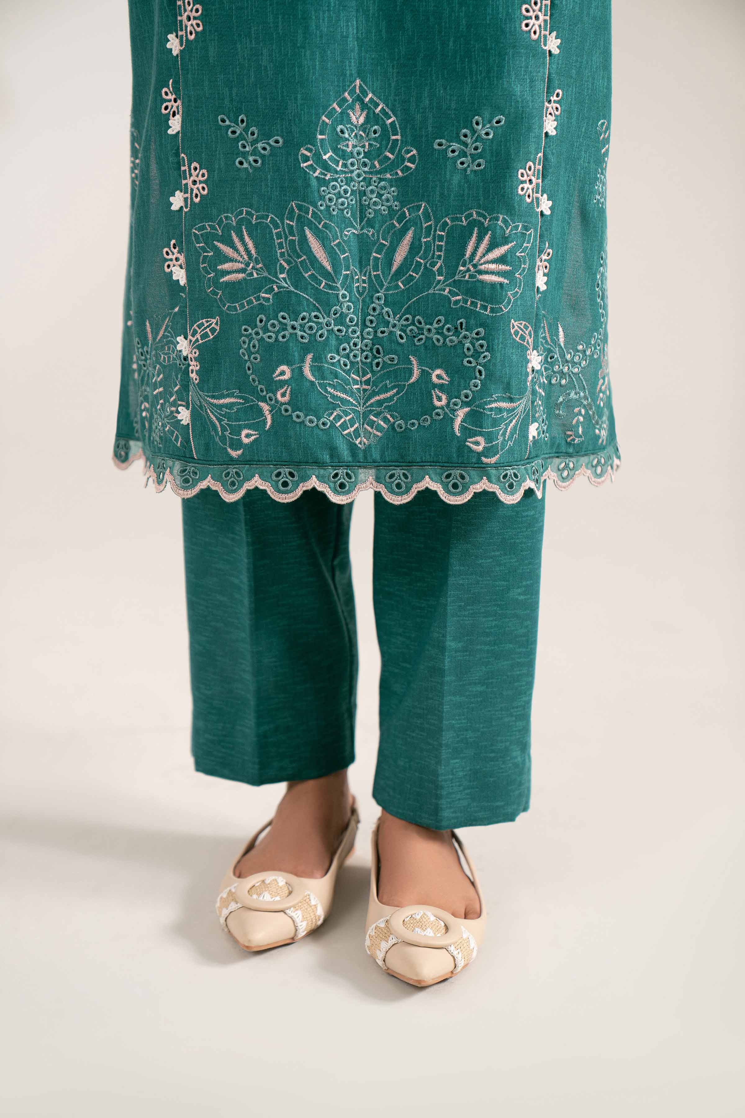 3 Piece - Printed Embroidered Suit - 42502957