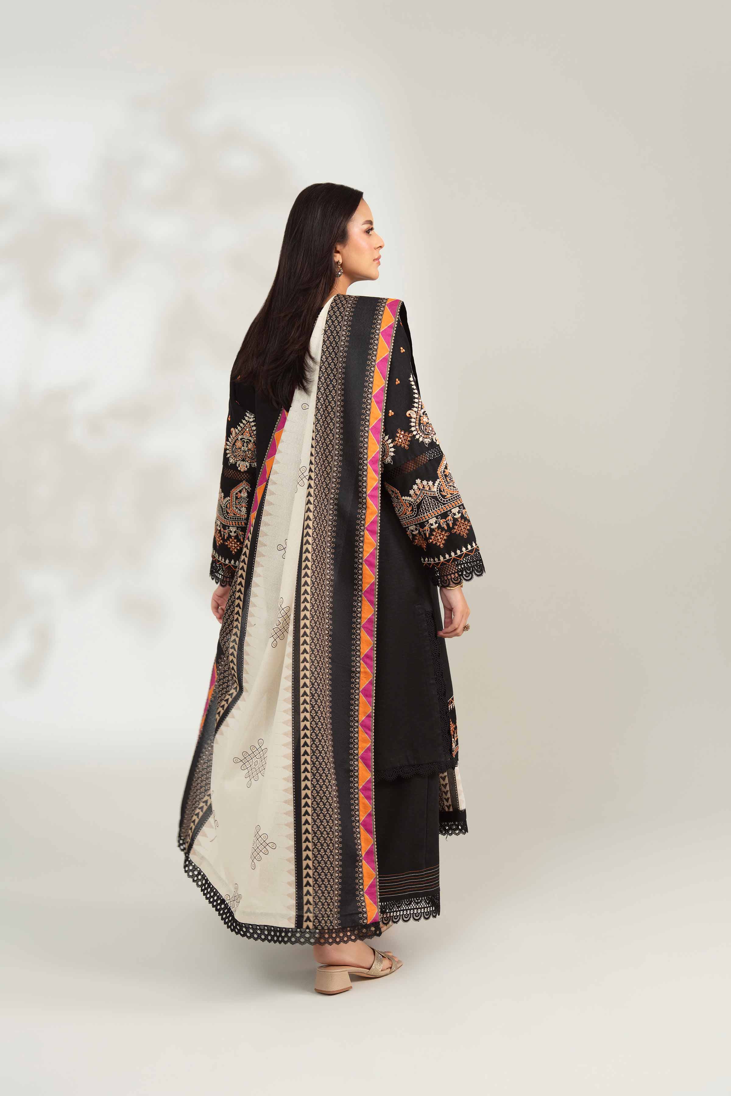 3 Piece - Printed Embroidered Suit - 42502958