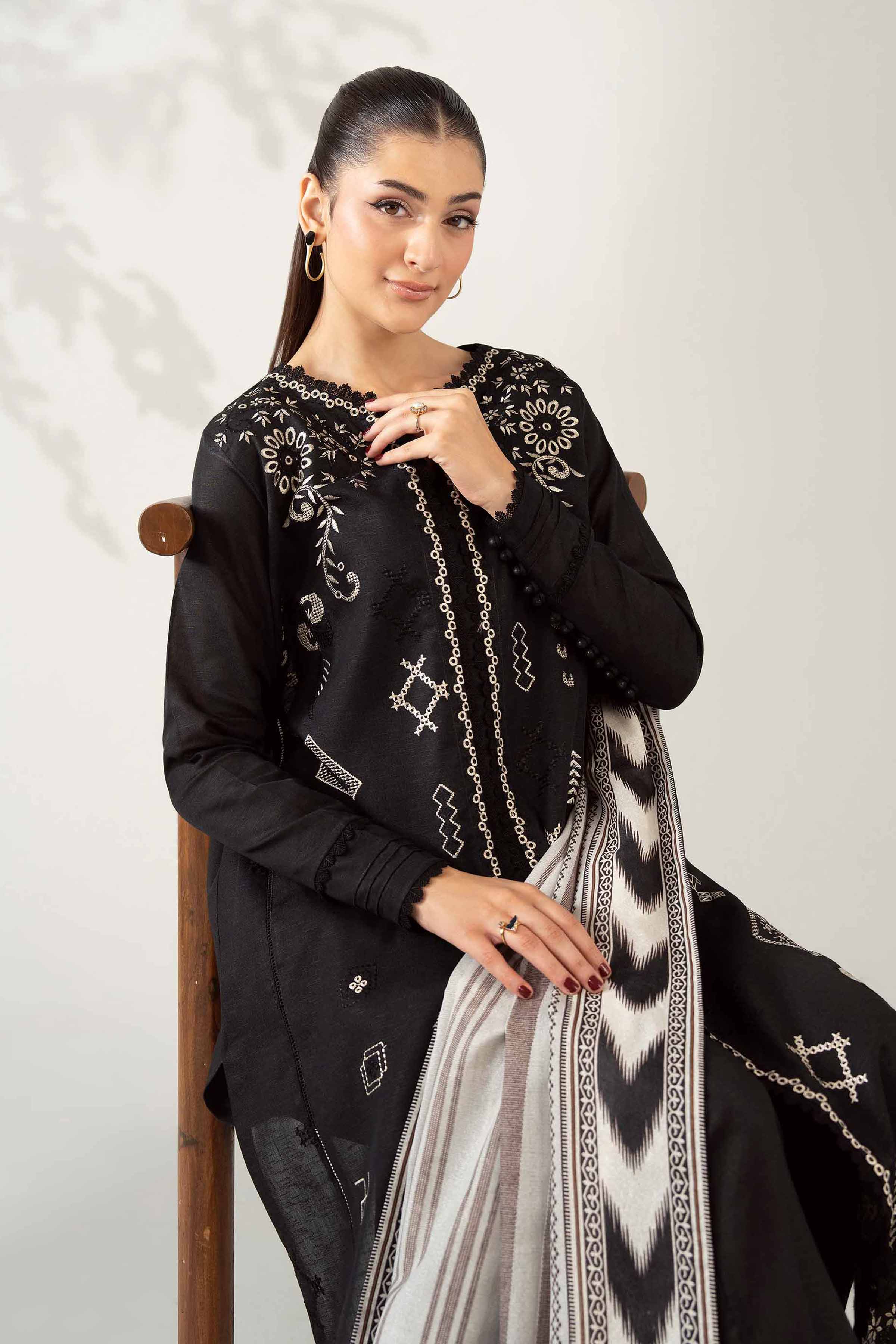 3 Piece - Printed Embroidered Suit - 42502961
