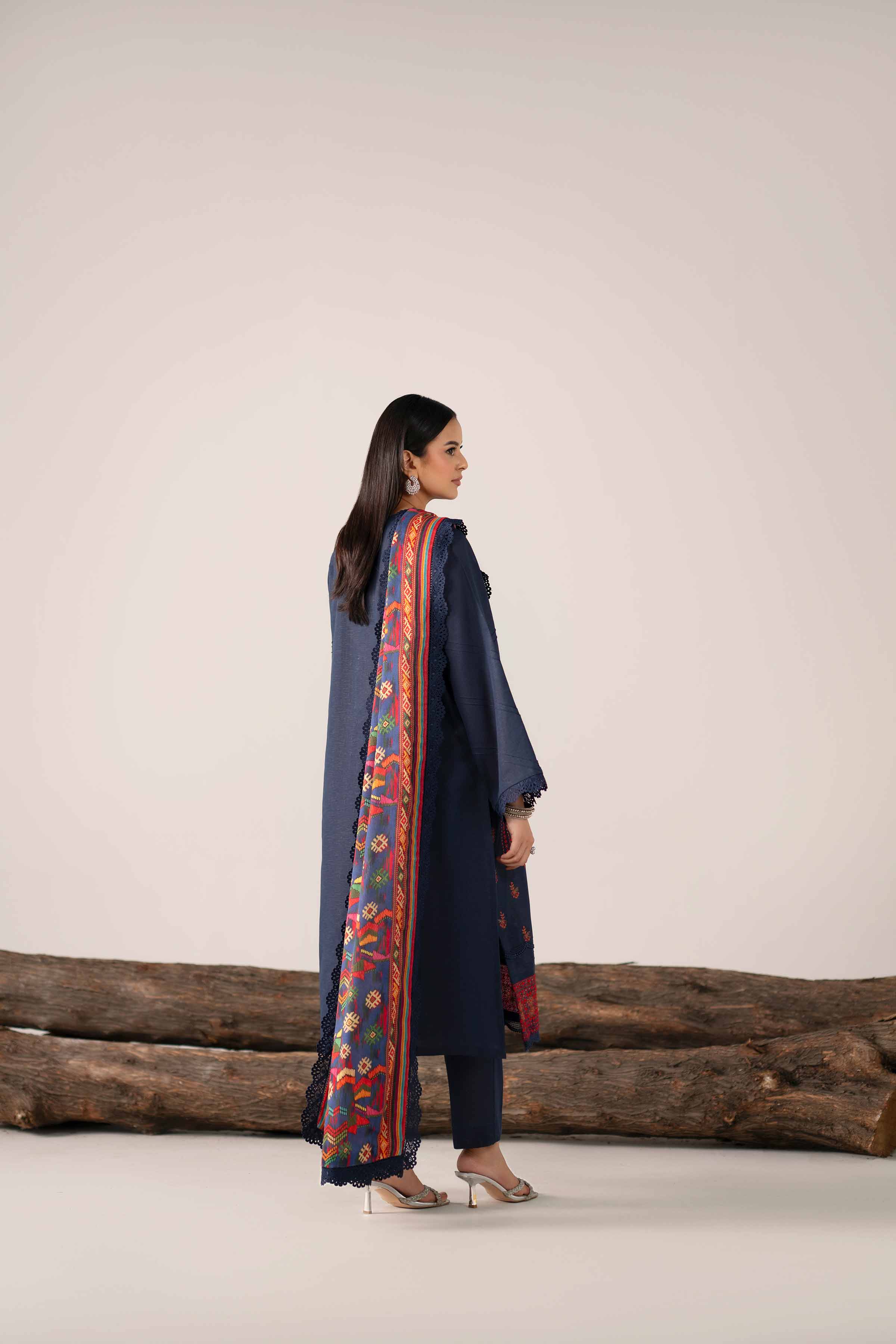 3 Piece - Digital Printed Embroidered Suit - 42502977