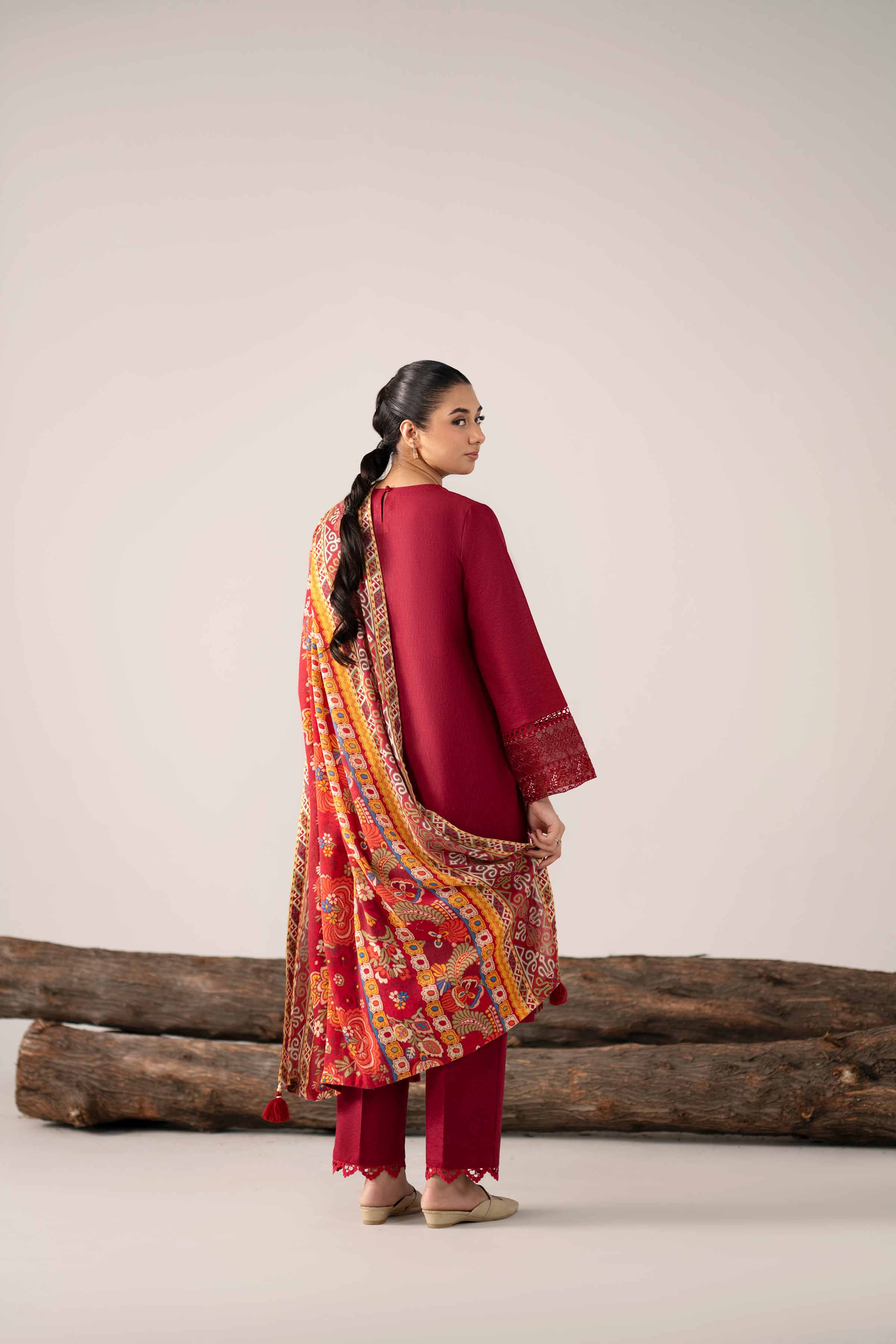 3 Piece - Digital Printed Embroidered Suit - 42502978