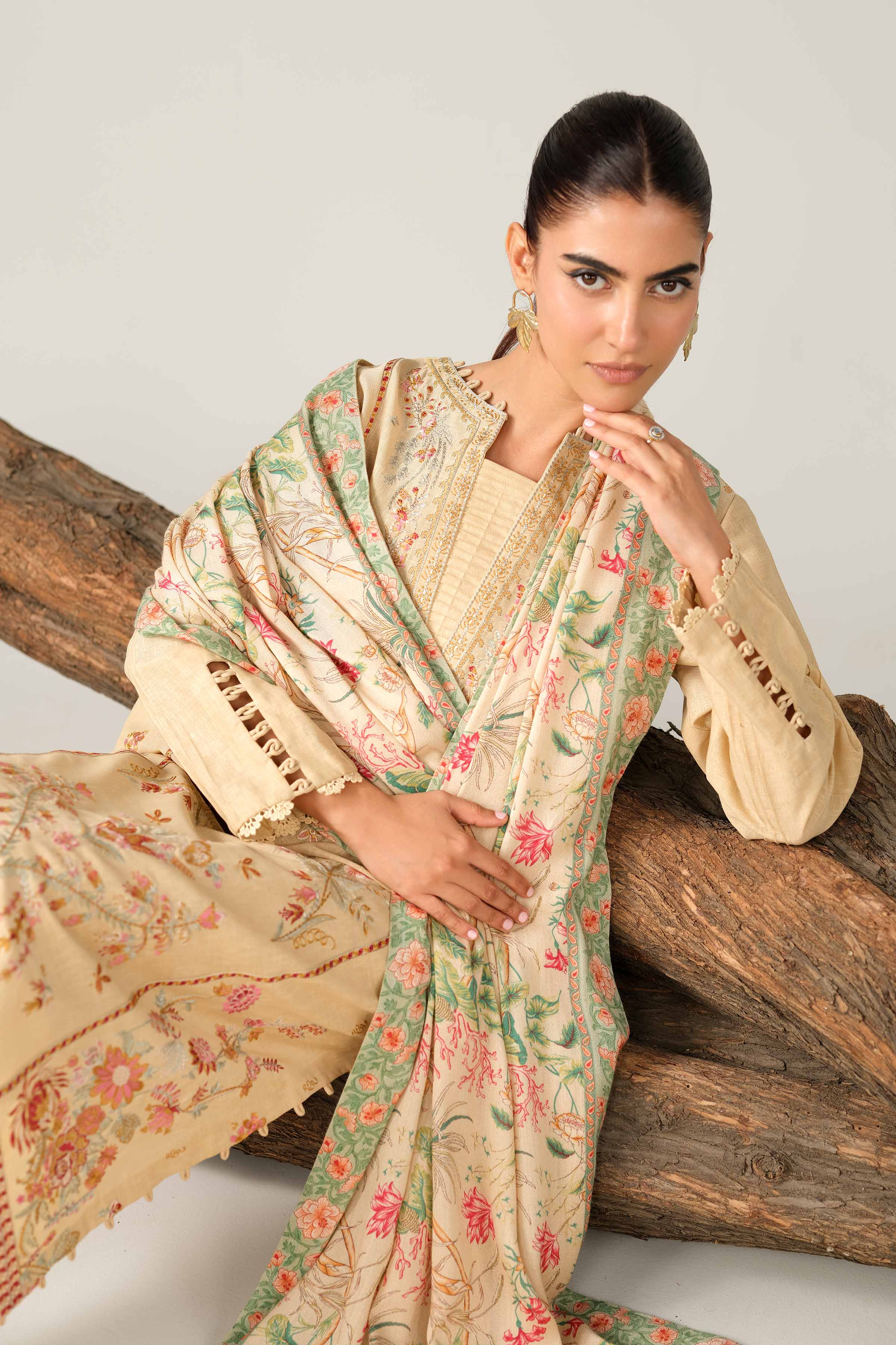 3 Piece - Digital Printed Embroidered Suit - 42502980