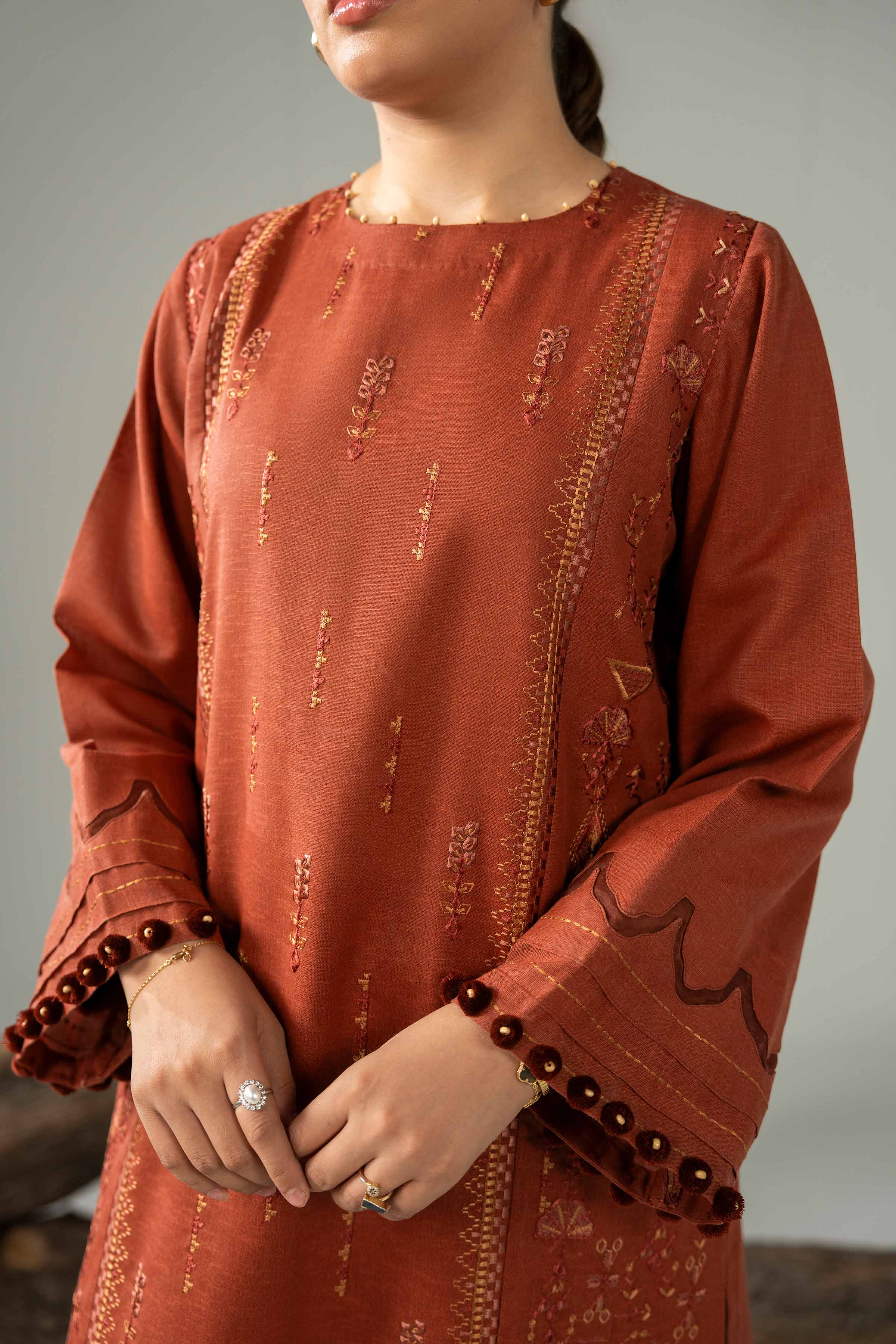 3 Piece - Digital Printed Embroidered Suit - 42502982