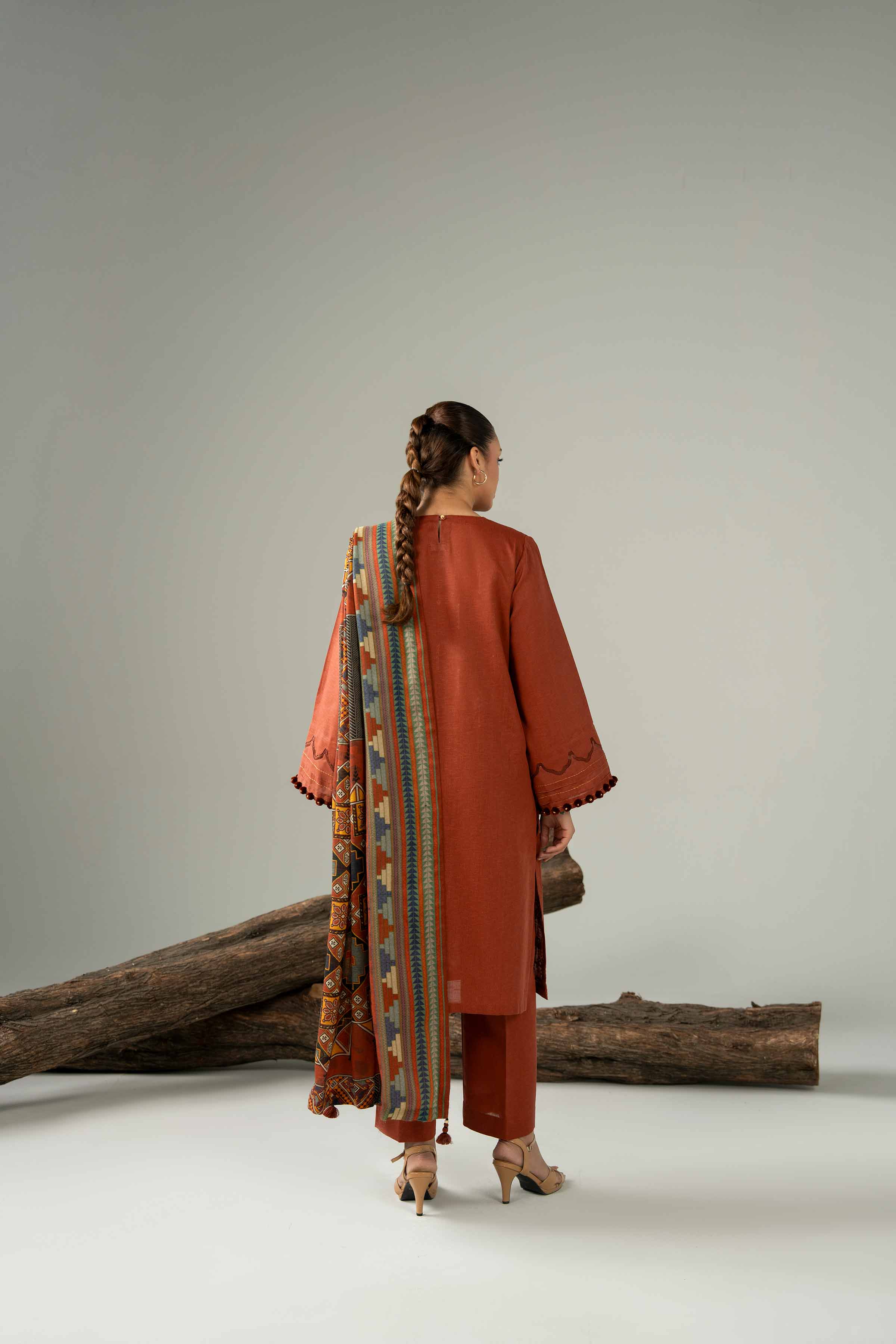 3 Piece - Digital Printed Embroidered Suit - 42502982