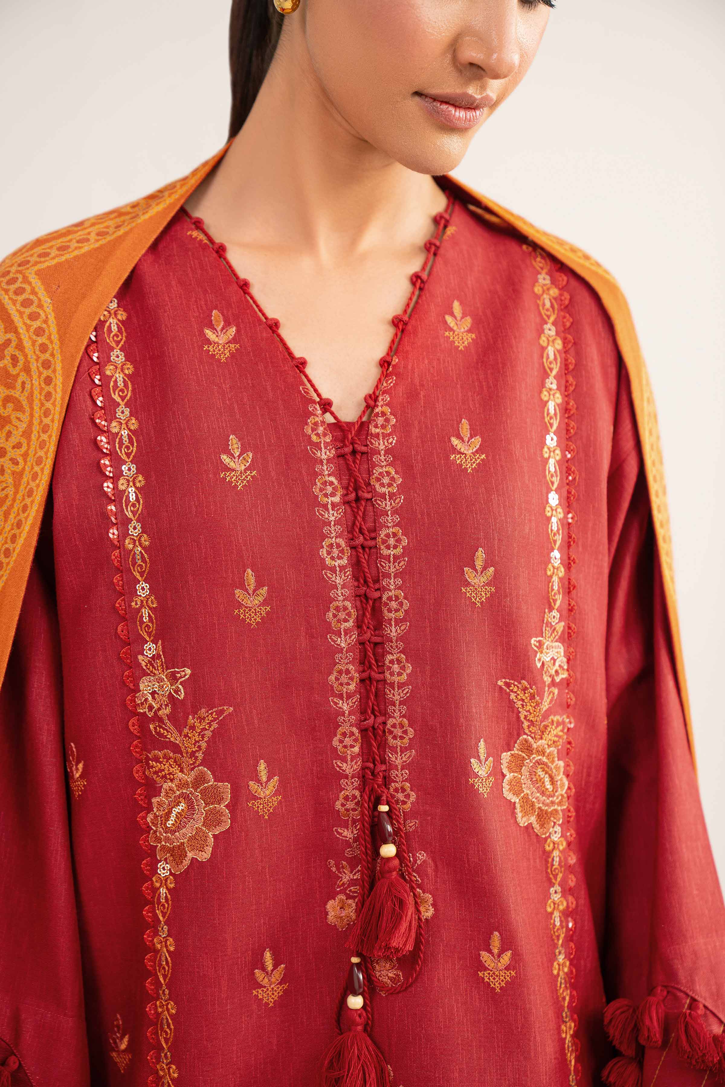 3 Piece - Digital Printed Embroidered Suit - 42502983