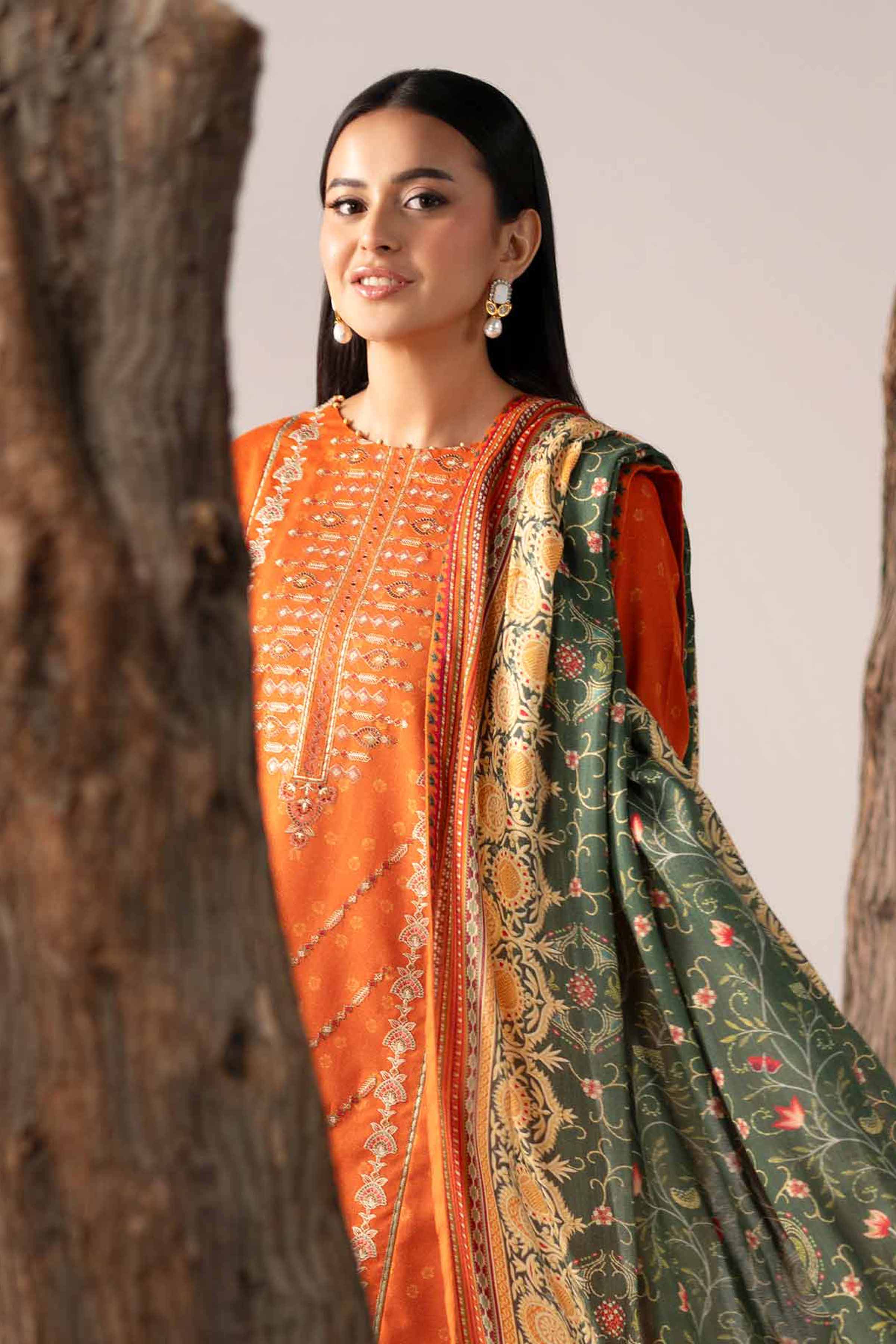 3 Piece - Digital Printed Embroidered Suit - 42502985