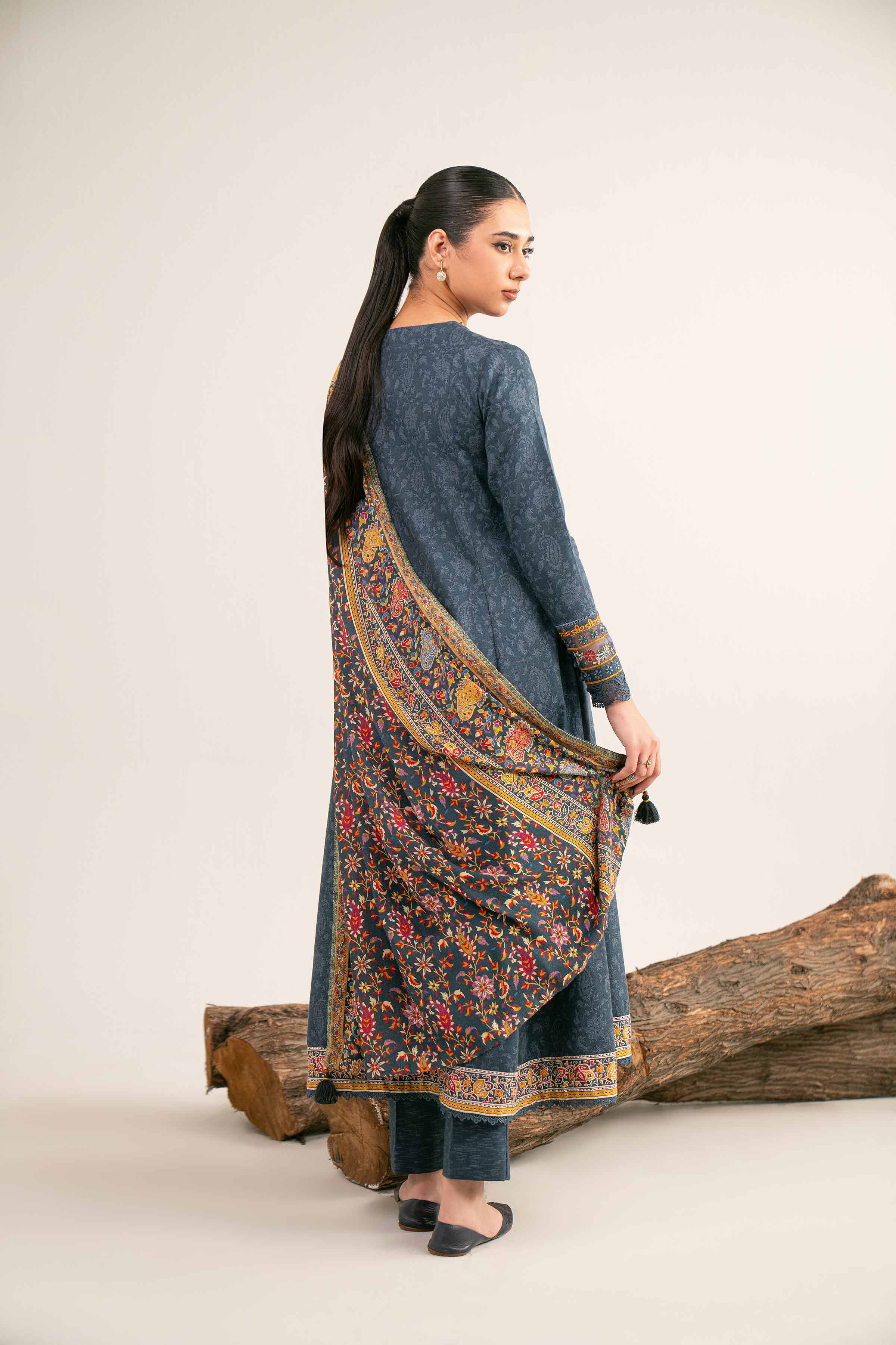 3 Piece - Digital Printed Embroidered Suit - 42502987