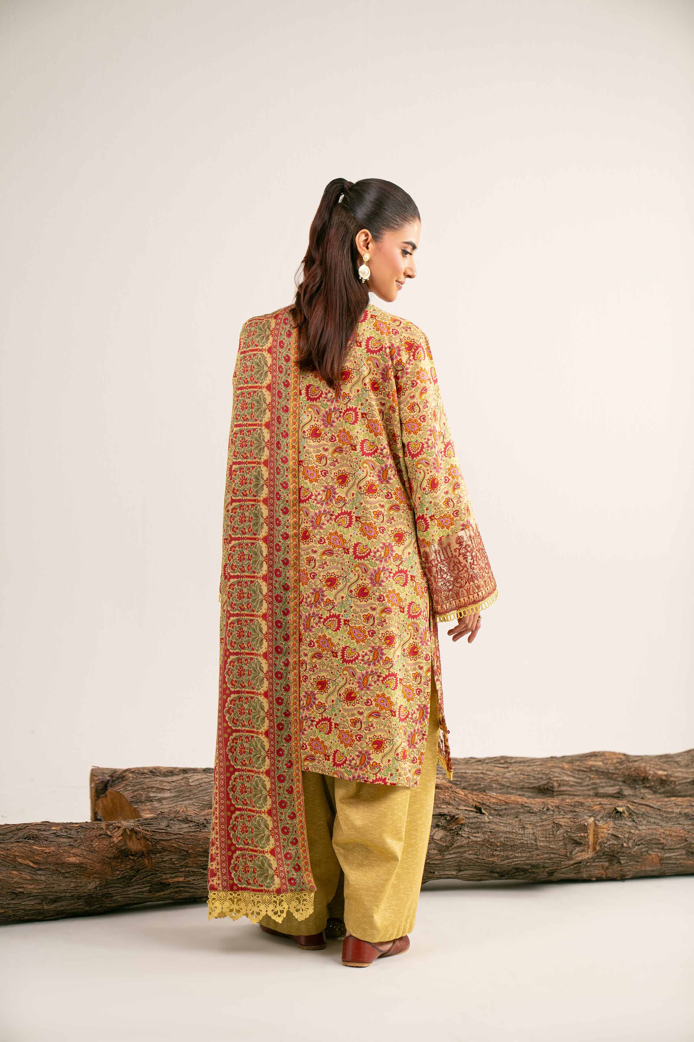 3 Piece - Digital Printed Embroidered Suit - 42502988