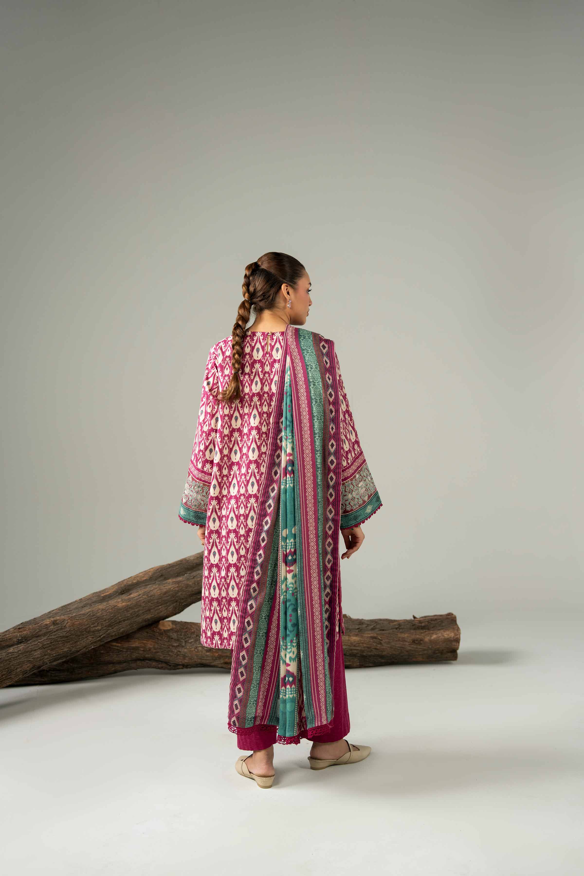 3 Piece - Digital Printed Embroidered Suit - 42502989