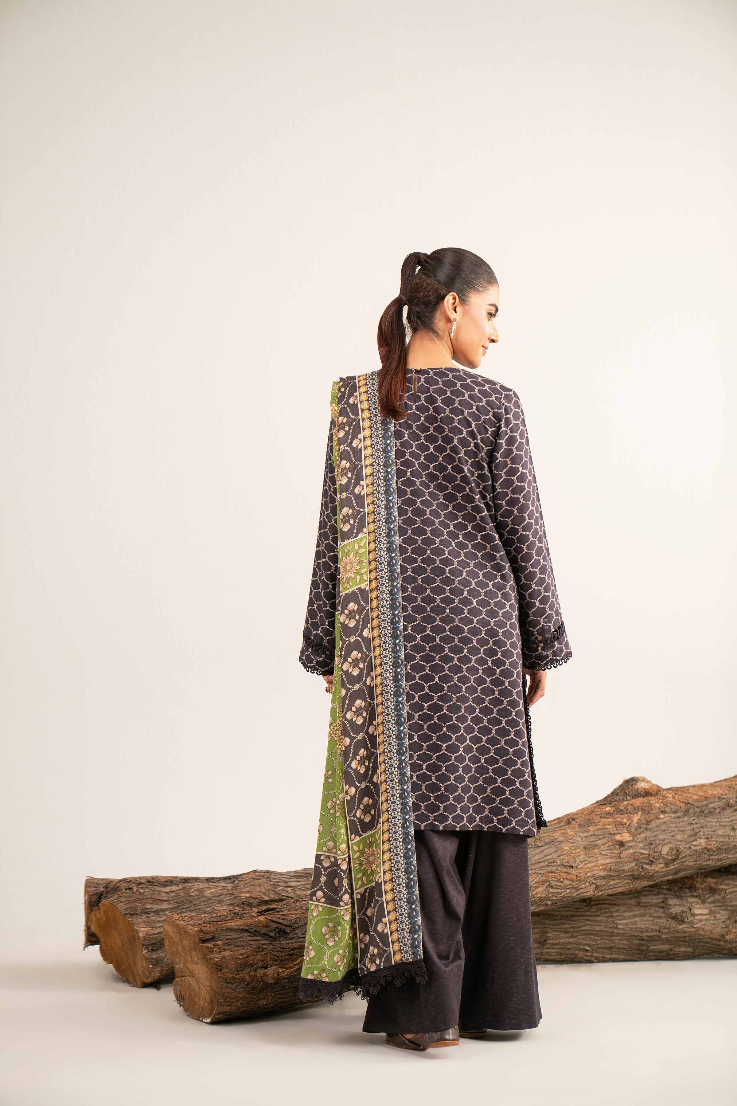 3 Piece - Digital Printed Embroidered Suit - 42502993