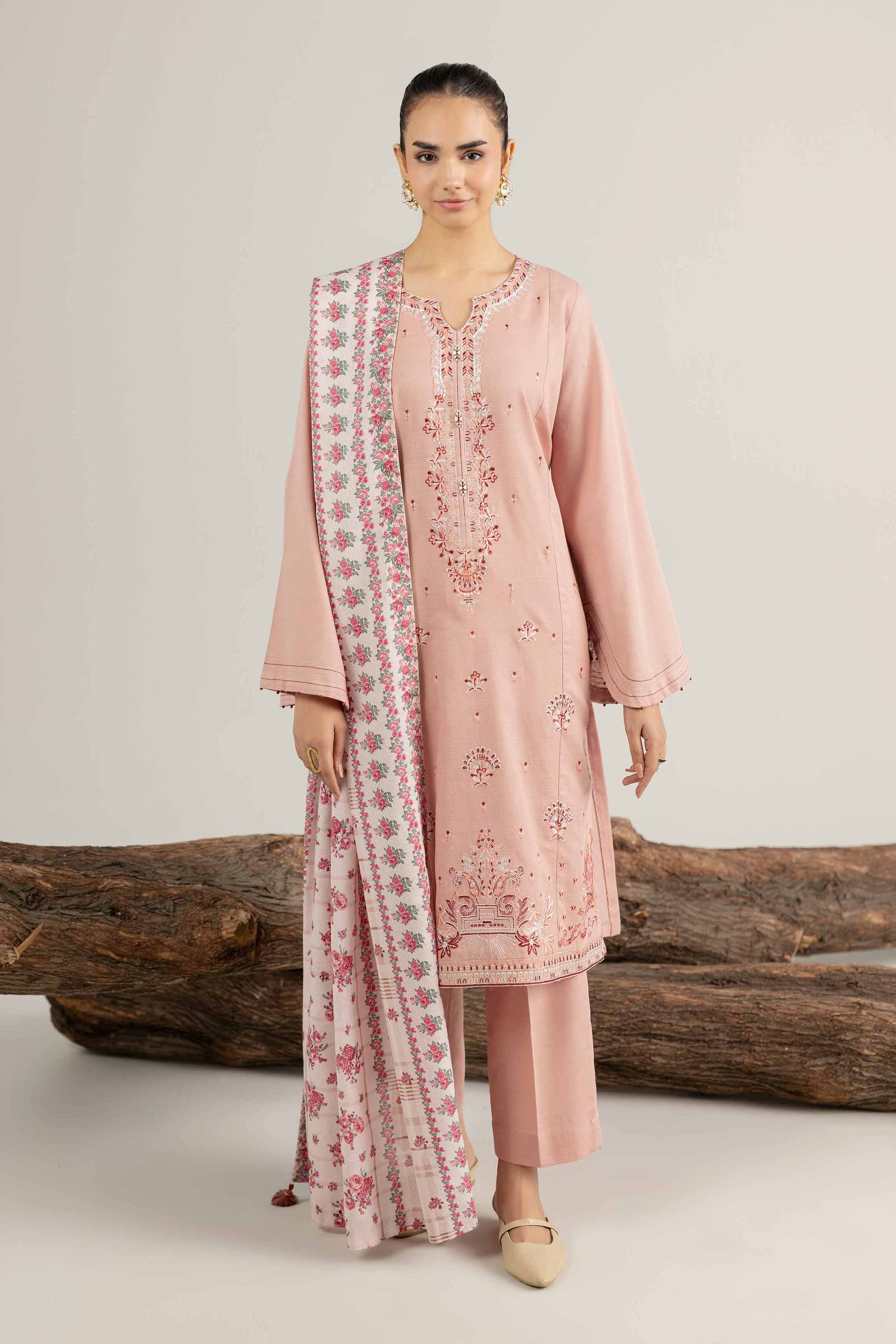 3 Piece - Printed Embroidered Suit - 42503514