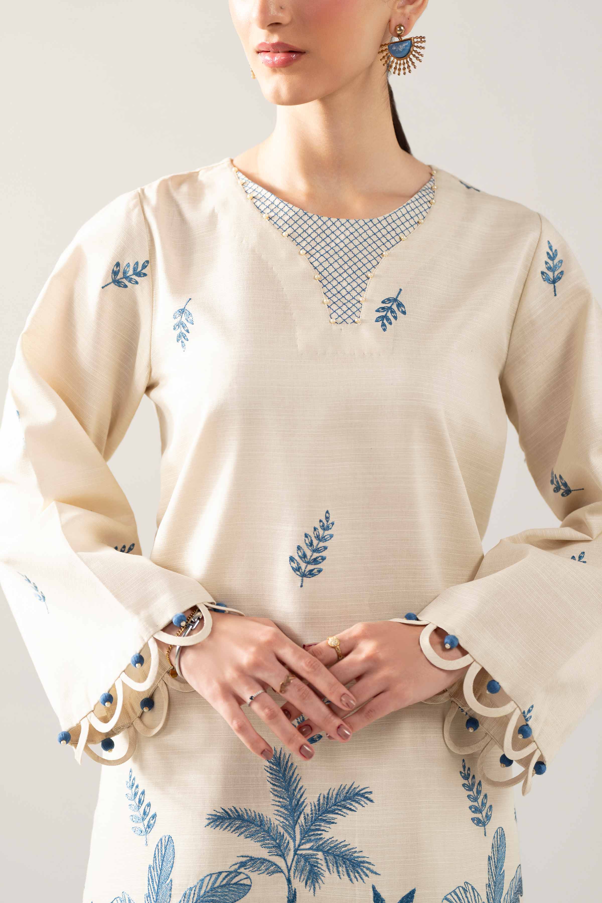 3 Piece - Printed Embroidered Suit - 42503518