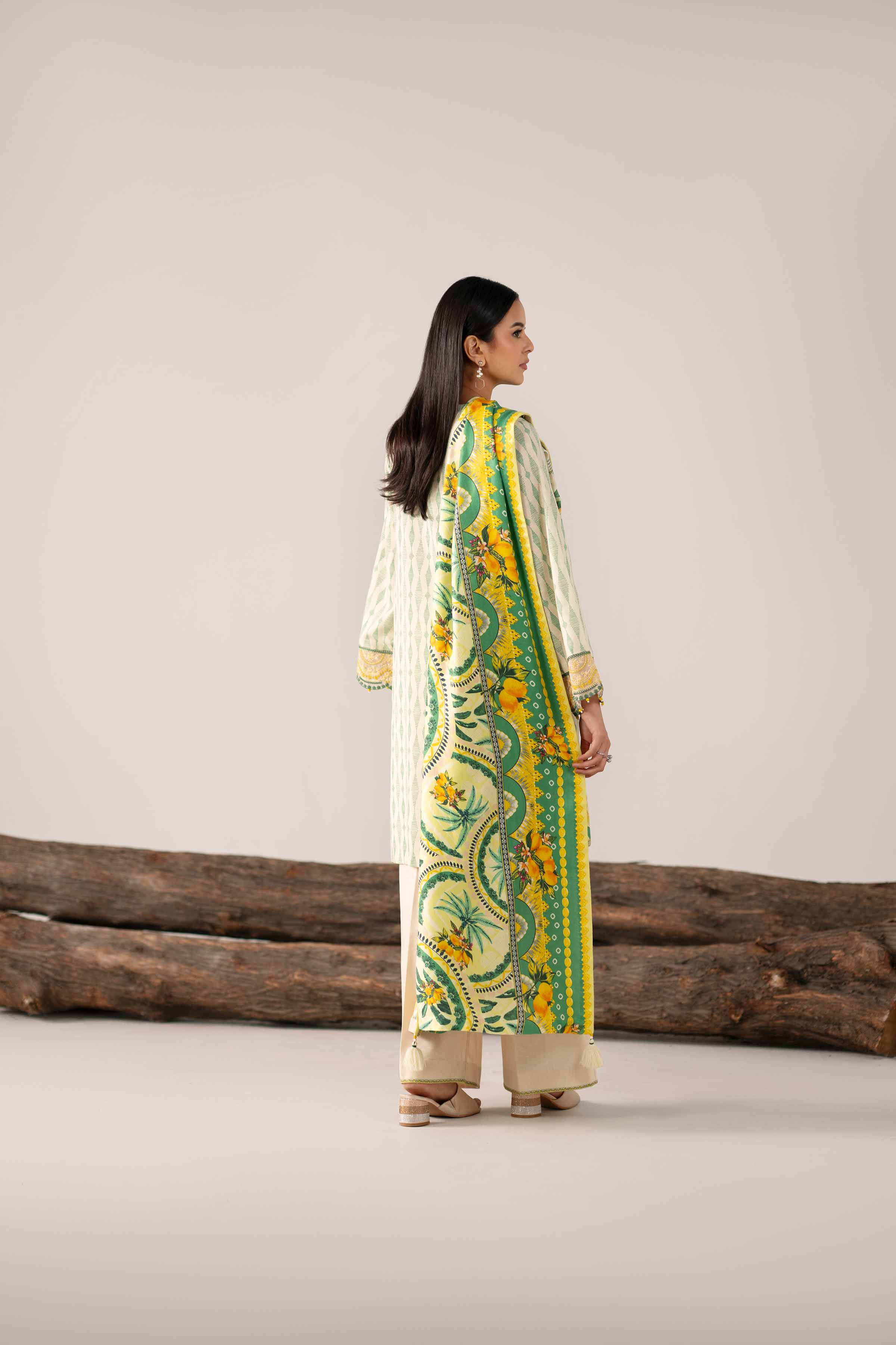 3 Piece - Printed Embroidered Suit - 42503523