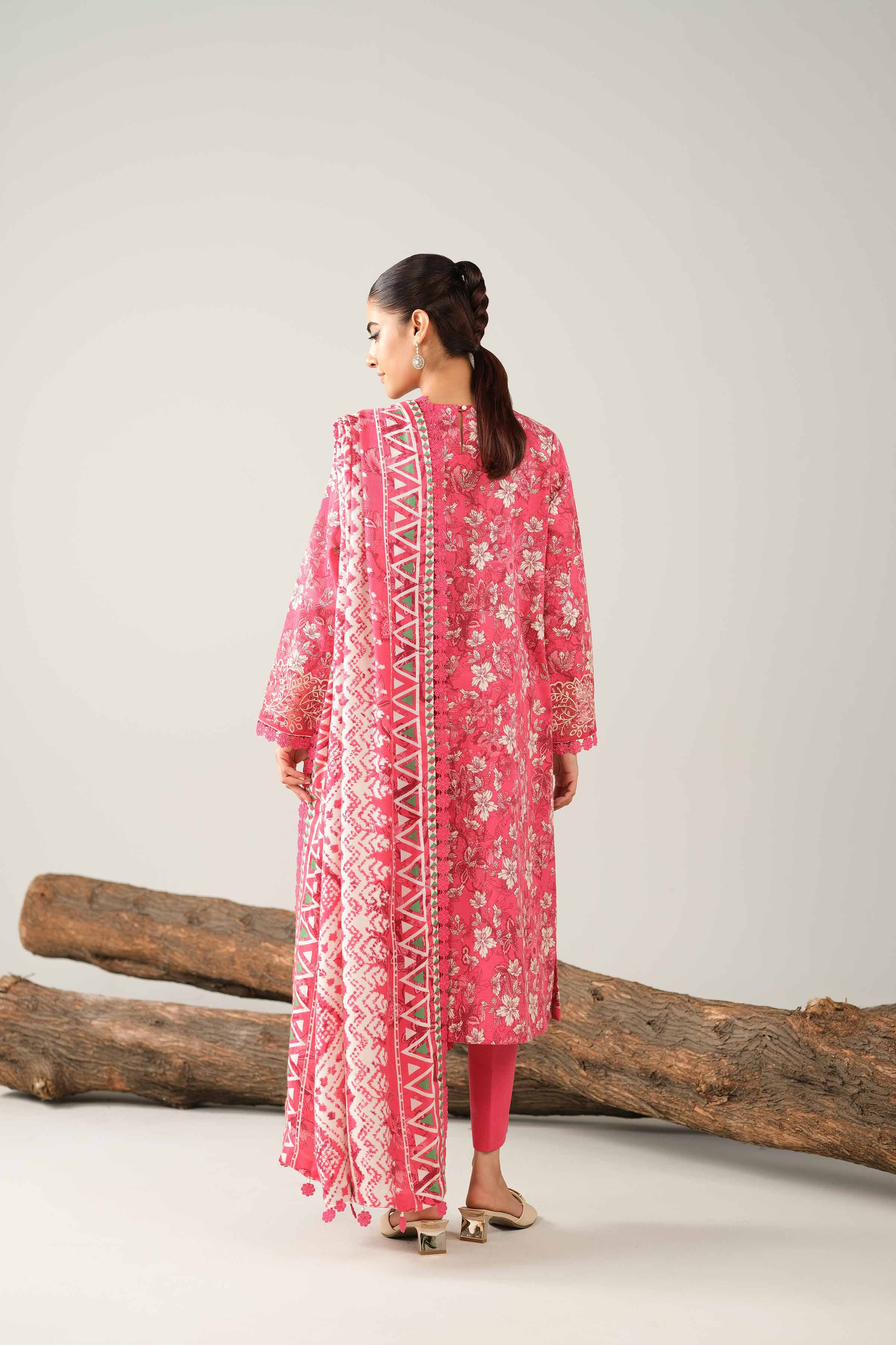 3 Piece - Printed Embroidered Suit - 42503525
