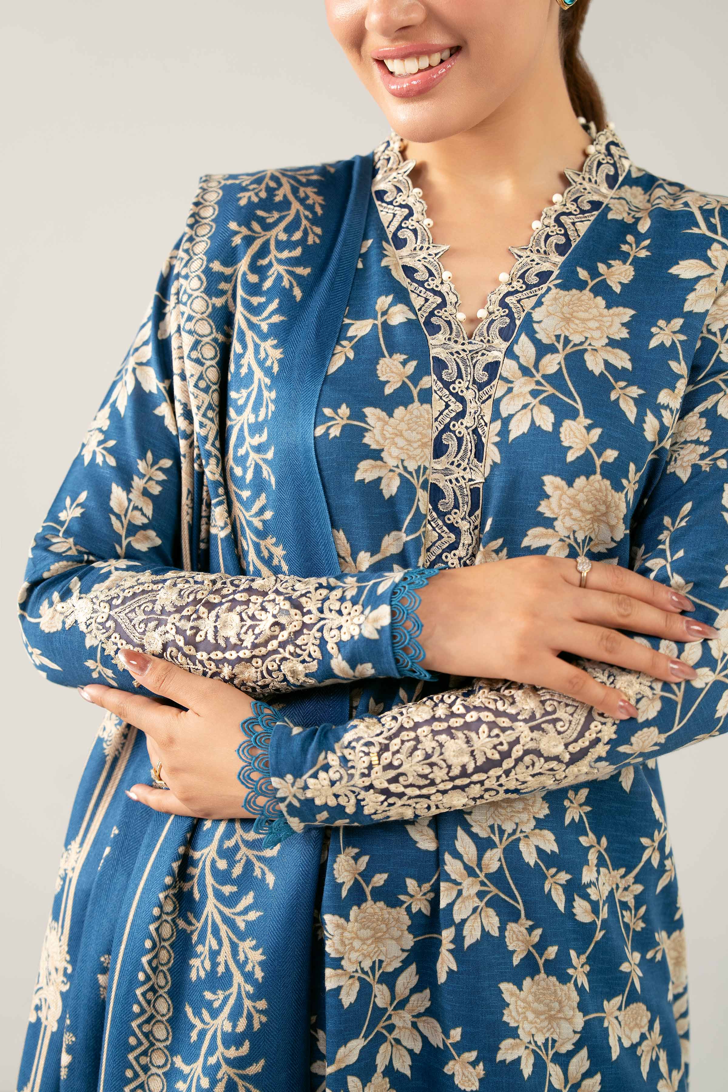 3 Piece - Printed Embroidered Suit - 42503529