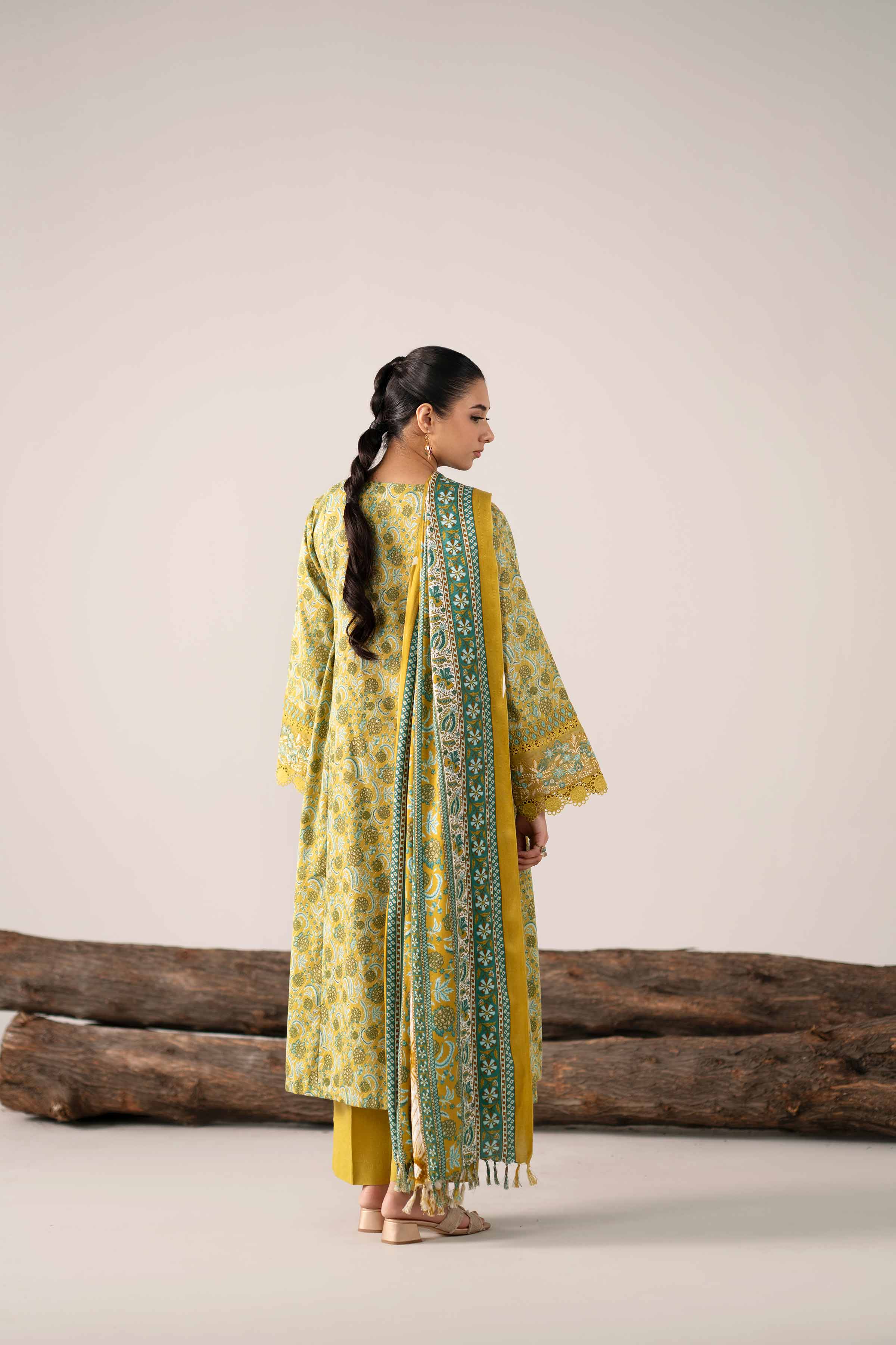3 Piece - Printed Embroidered Suit - 42503530