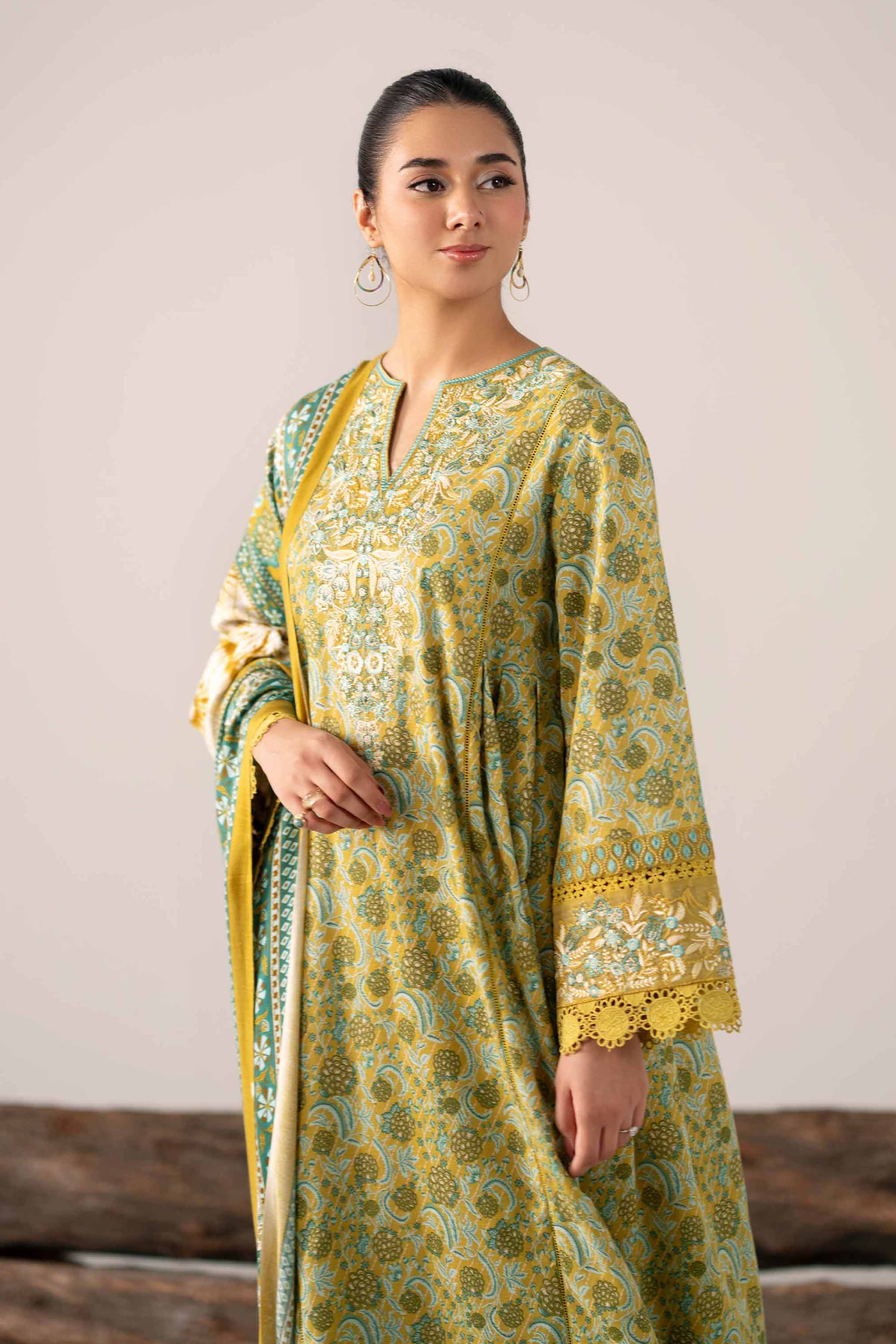 3 Piece - Printed Embroidered Suit - 42503530