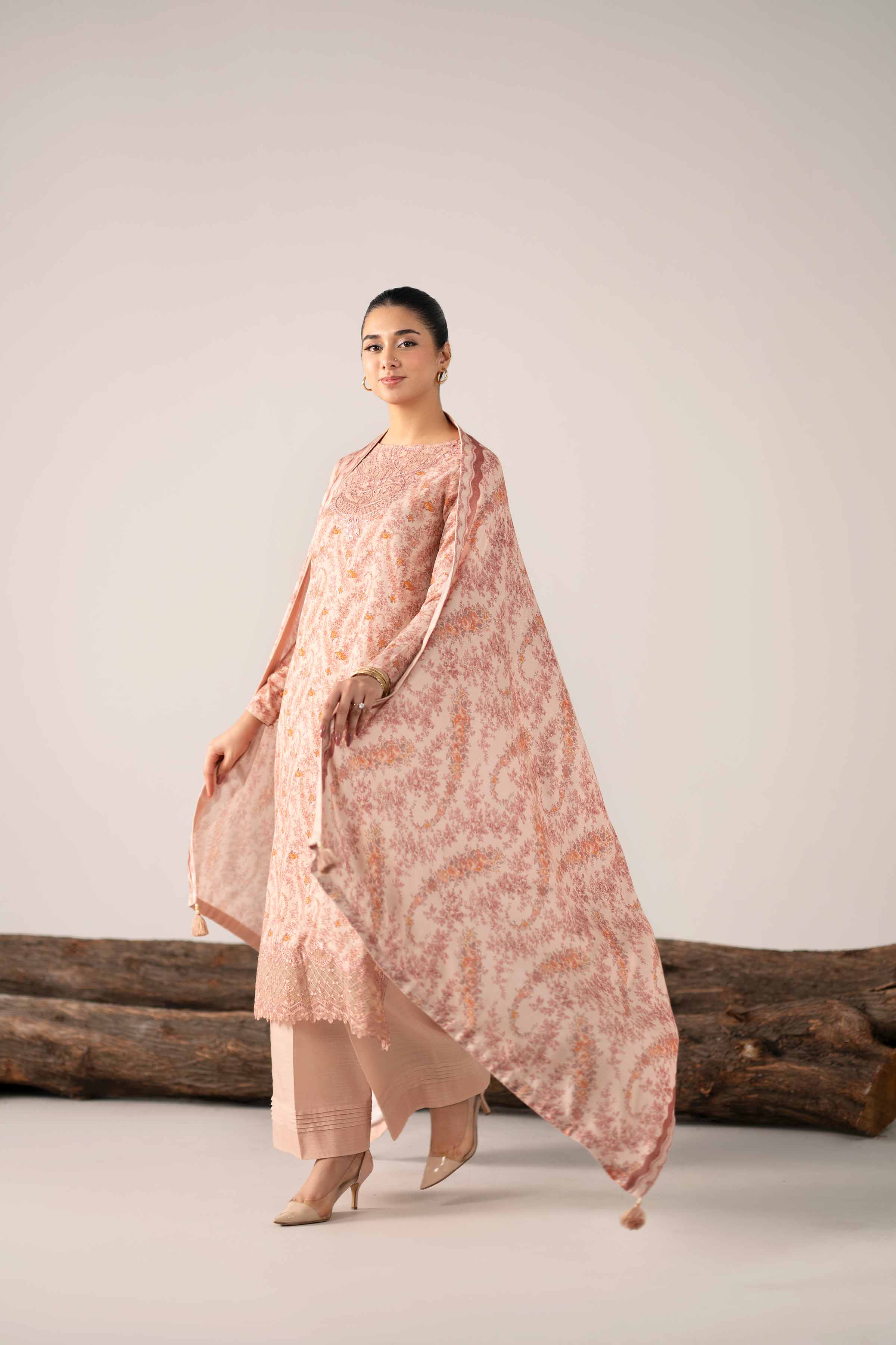 3 Piece - Printed Embroidered Suit - 42503532