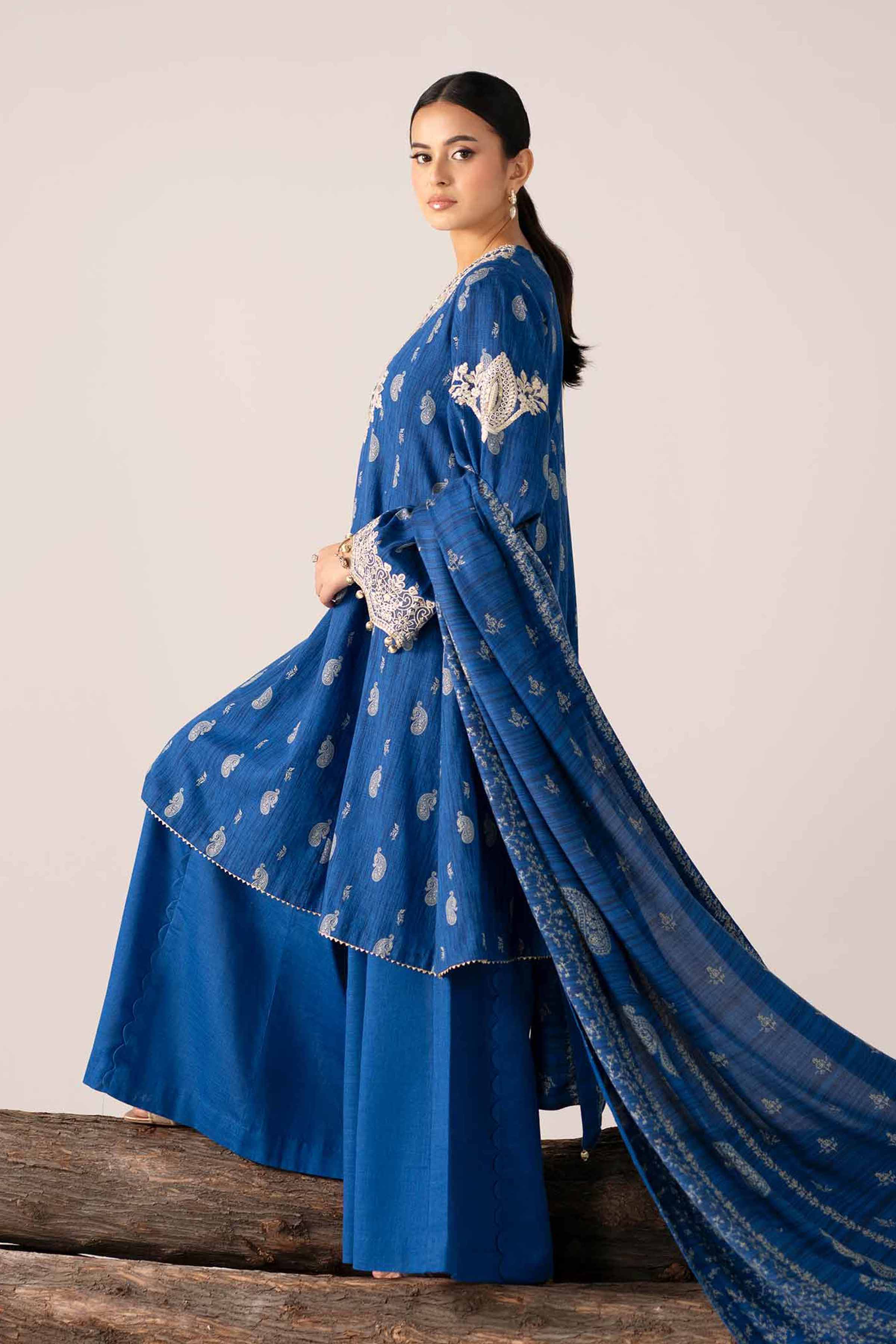 3 Piece - Printed Embroidered Suit - 42503537