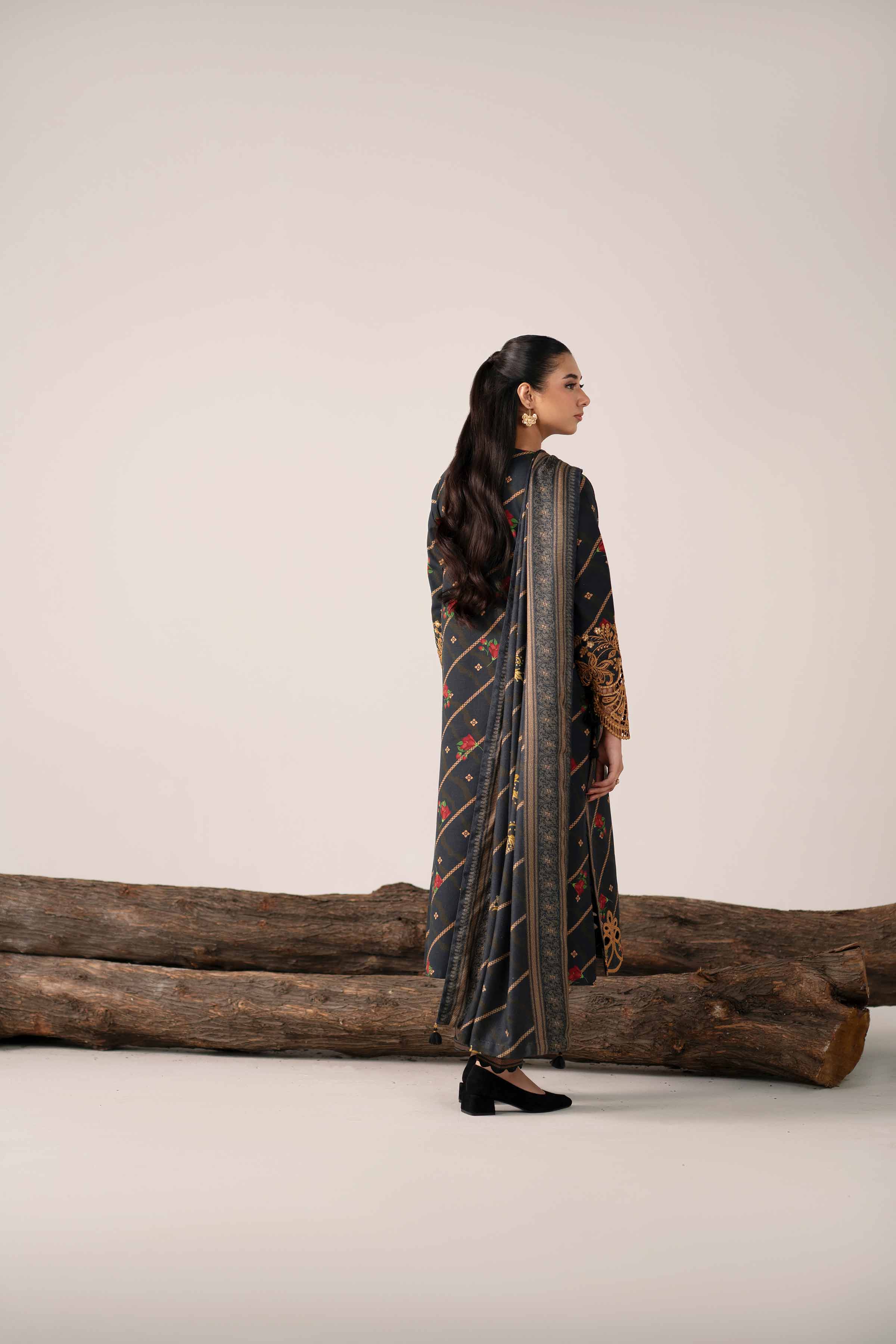 3 Piece - Printed Embroidered Suit - 42503539