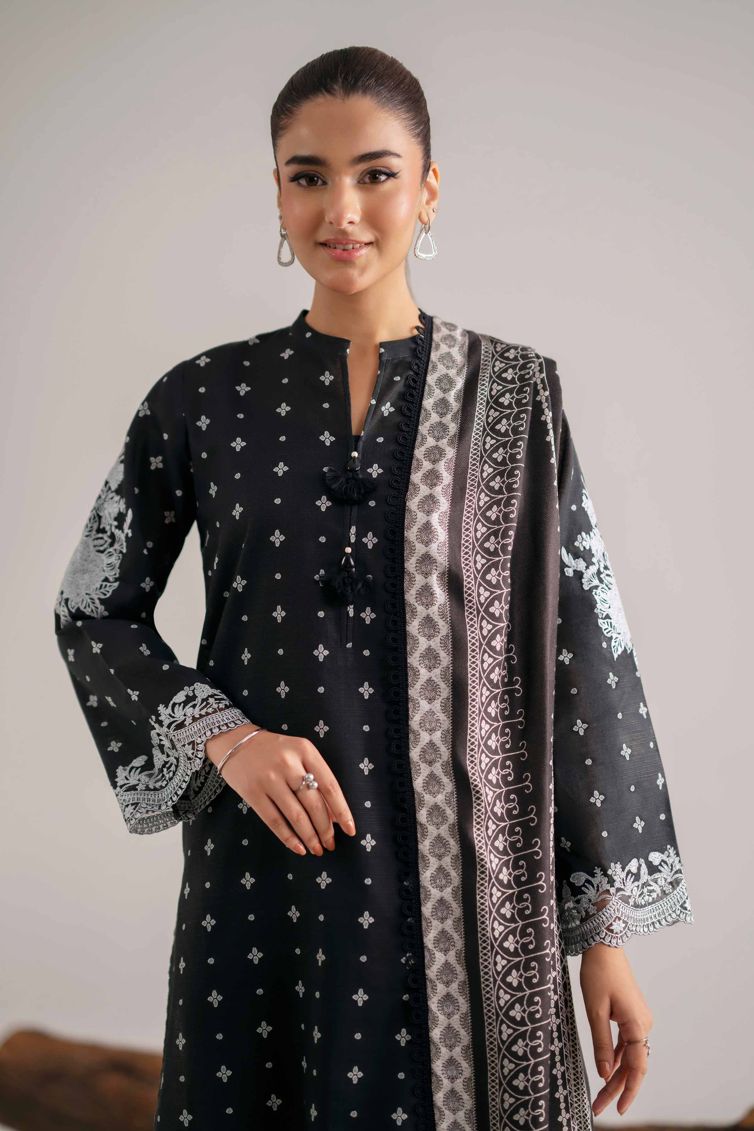 3 Piece - Printed Embroidered Suit - 42503540