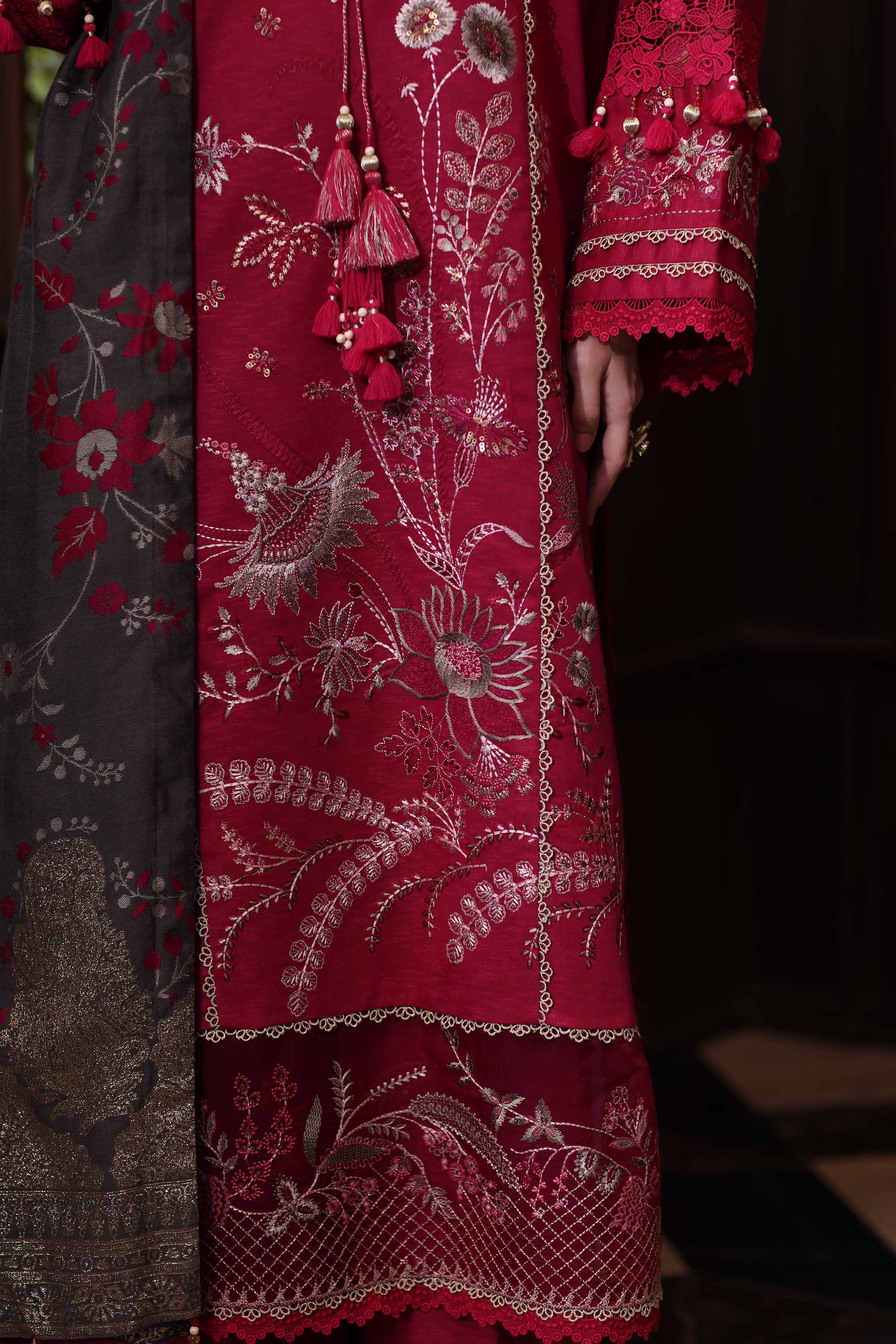 3 Piece - Printed Embroidered Suit - 42503566