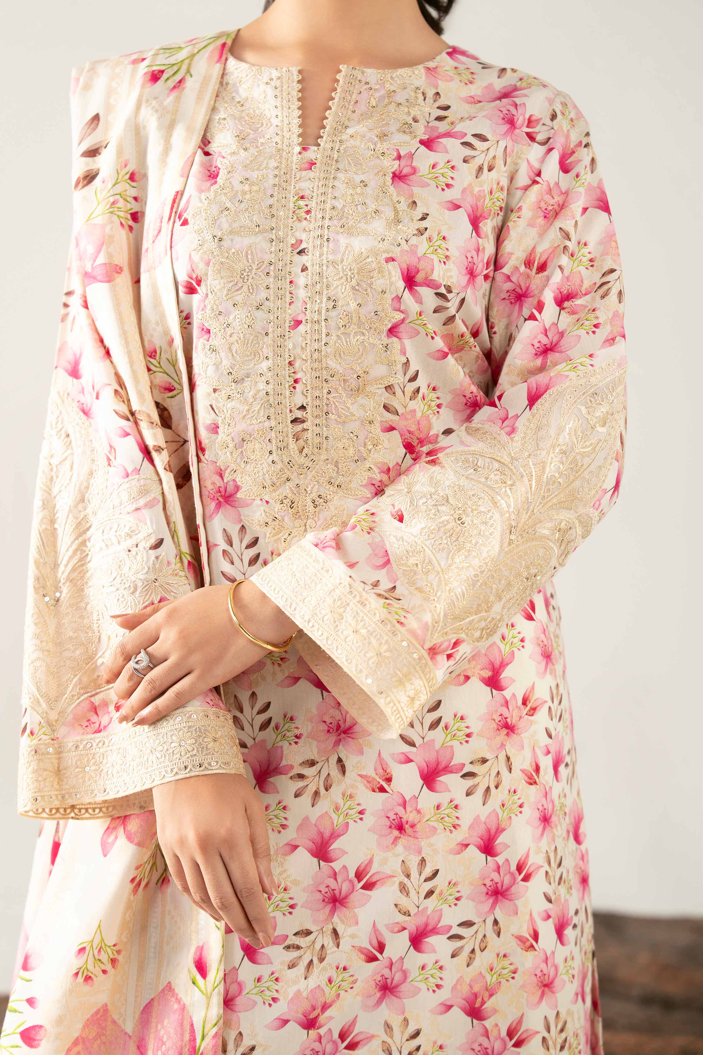 3 Piece - Digital Printed Embroidered Suit - 42503601