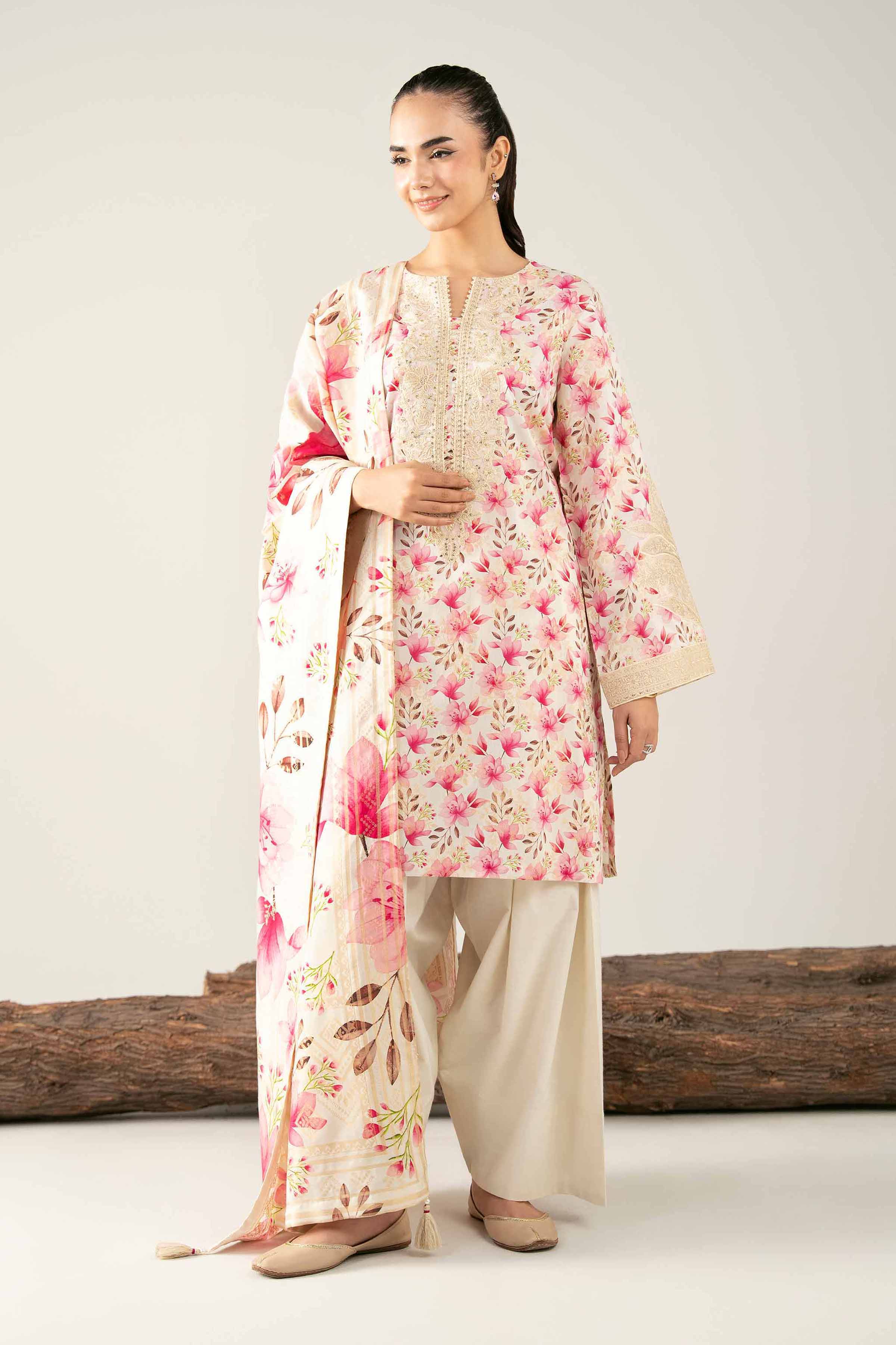 3 Piece - Digital Printed Embroidered Suit - 42503601