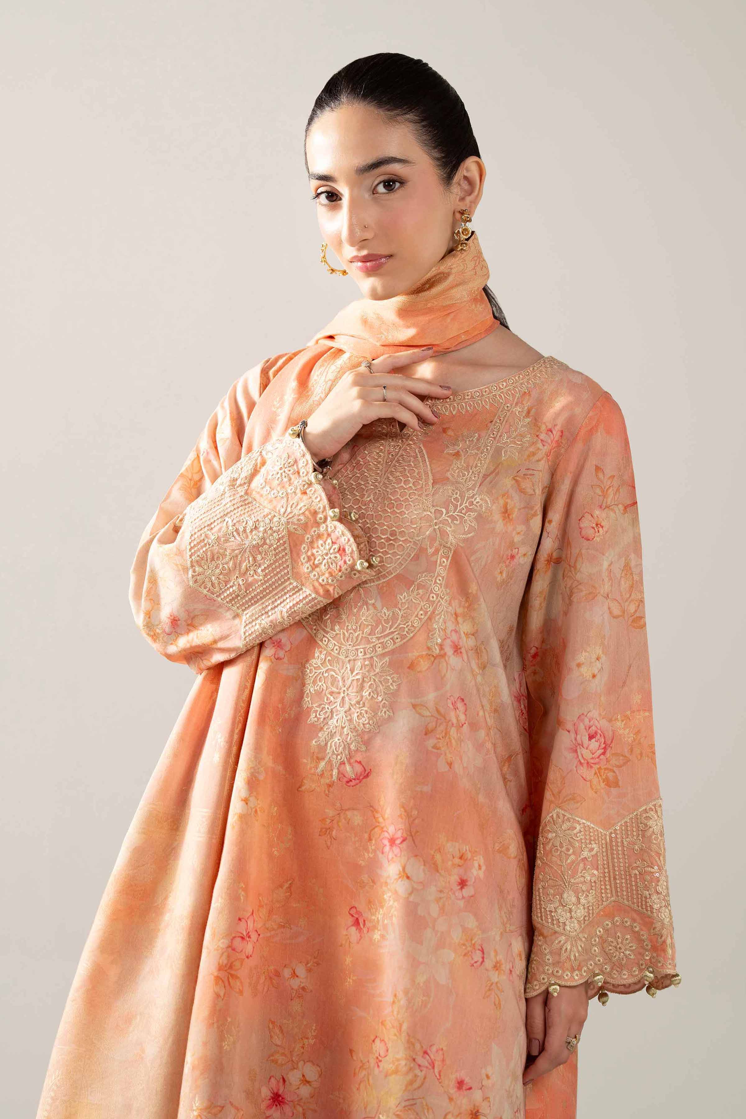 3 Piece - Digital Printed Embroidered Suit - 42503602