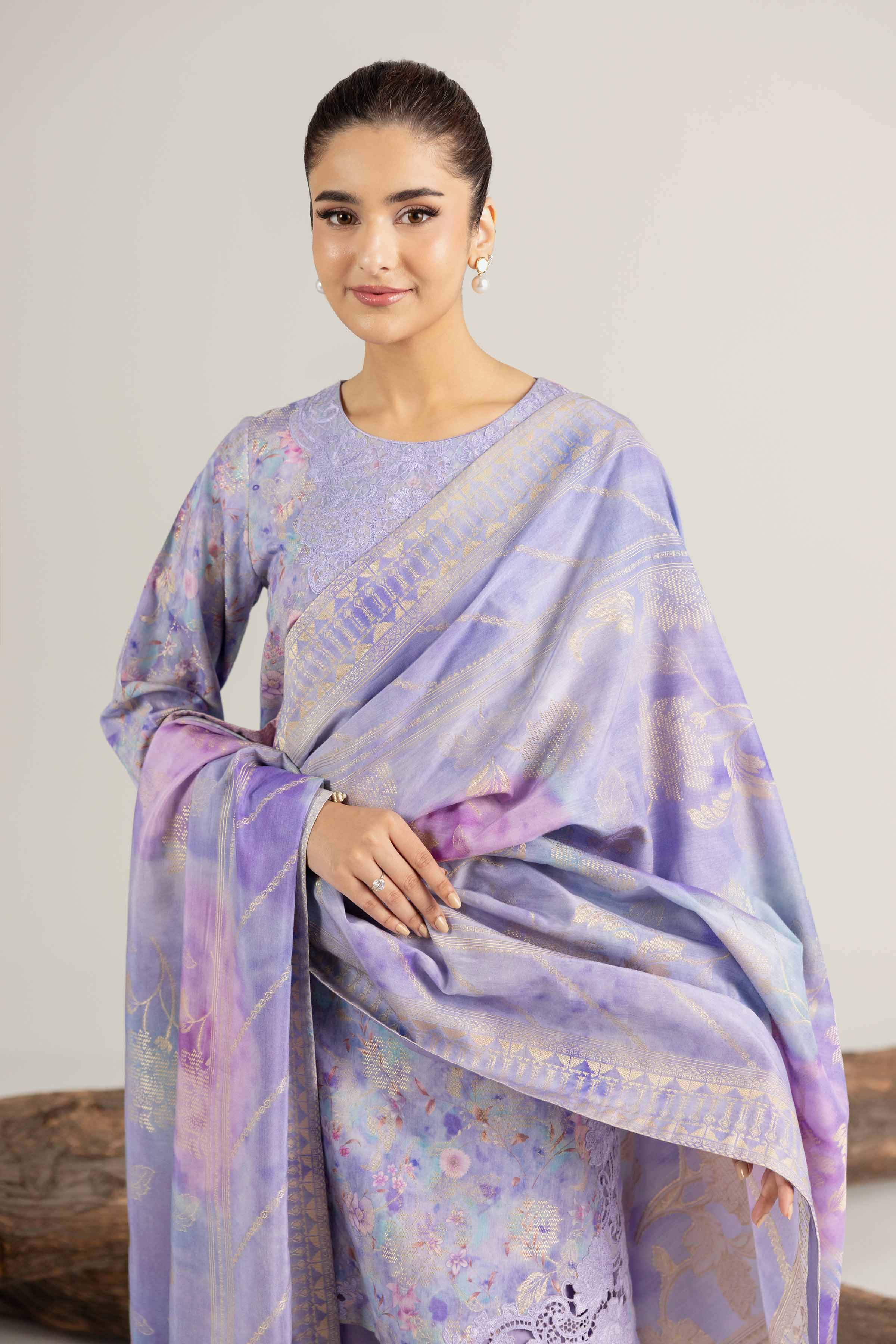 3 Piece - Digital Printed Embroidered Suit - 42503604