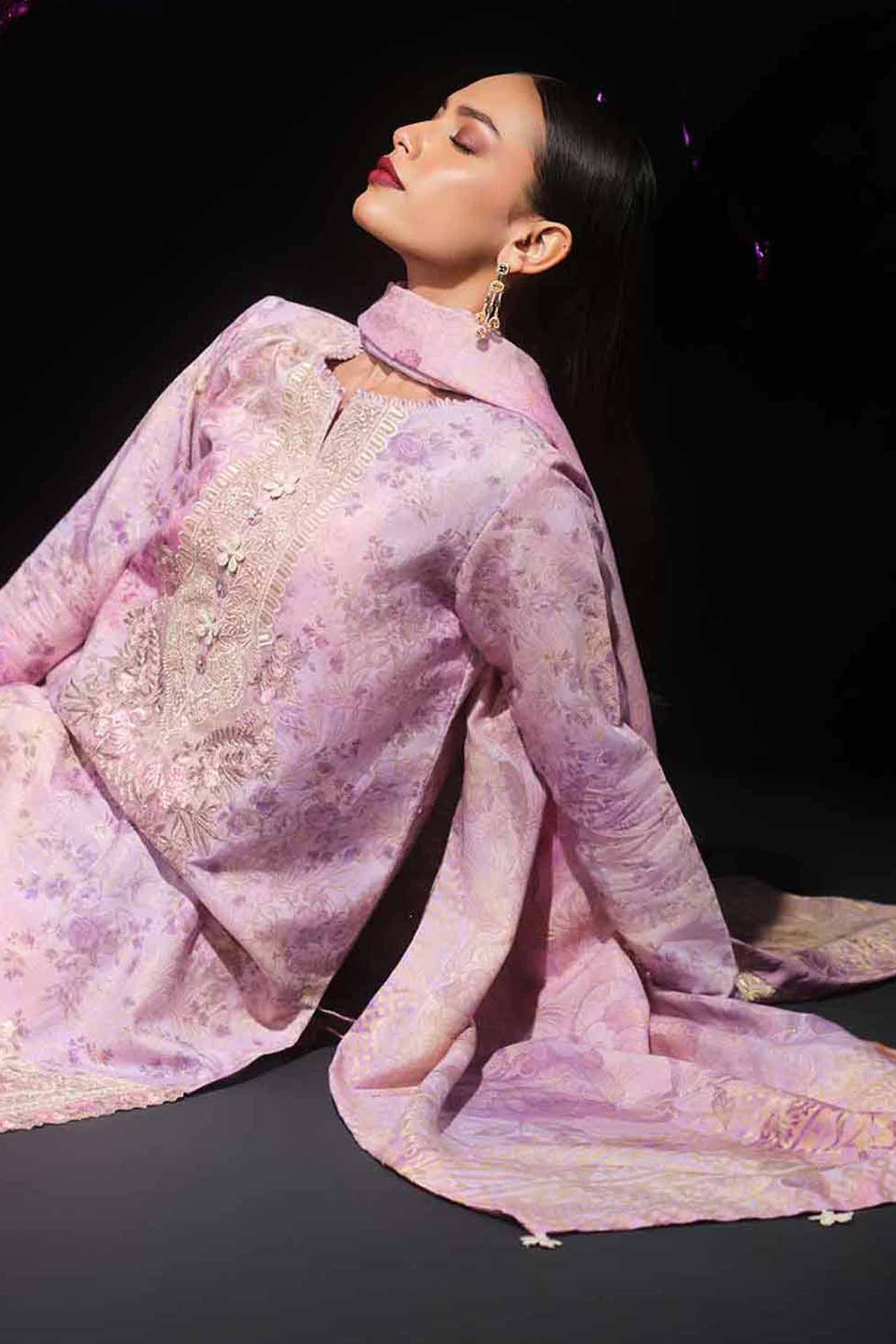 3 Piece - Digital Printed Embroidered Suit - 42503605