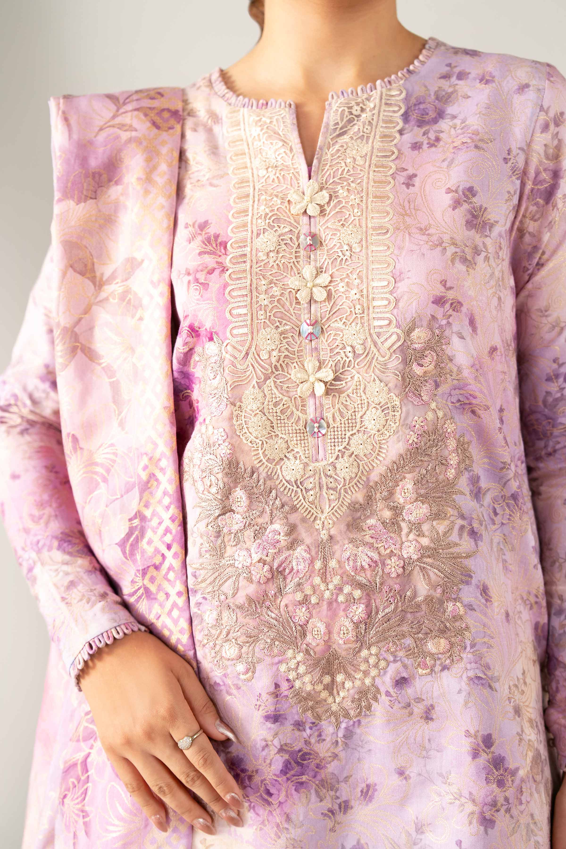 3 Piece - Digital Printed Embroidered Suit - 42503605