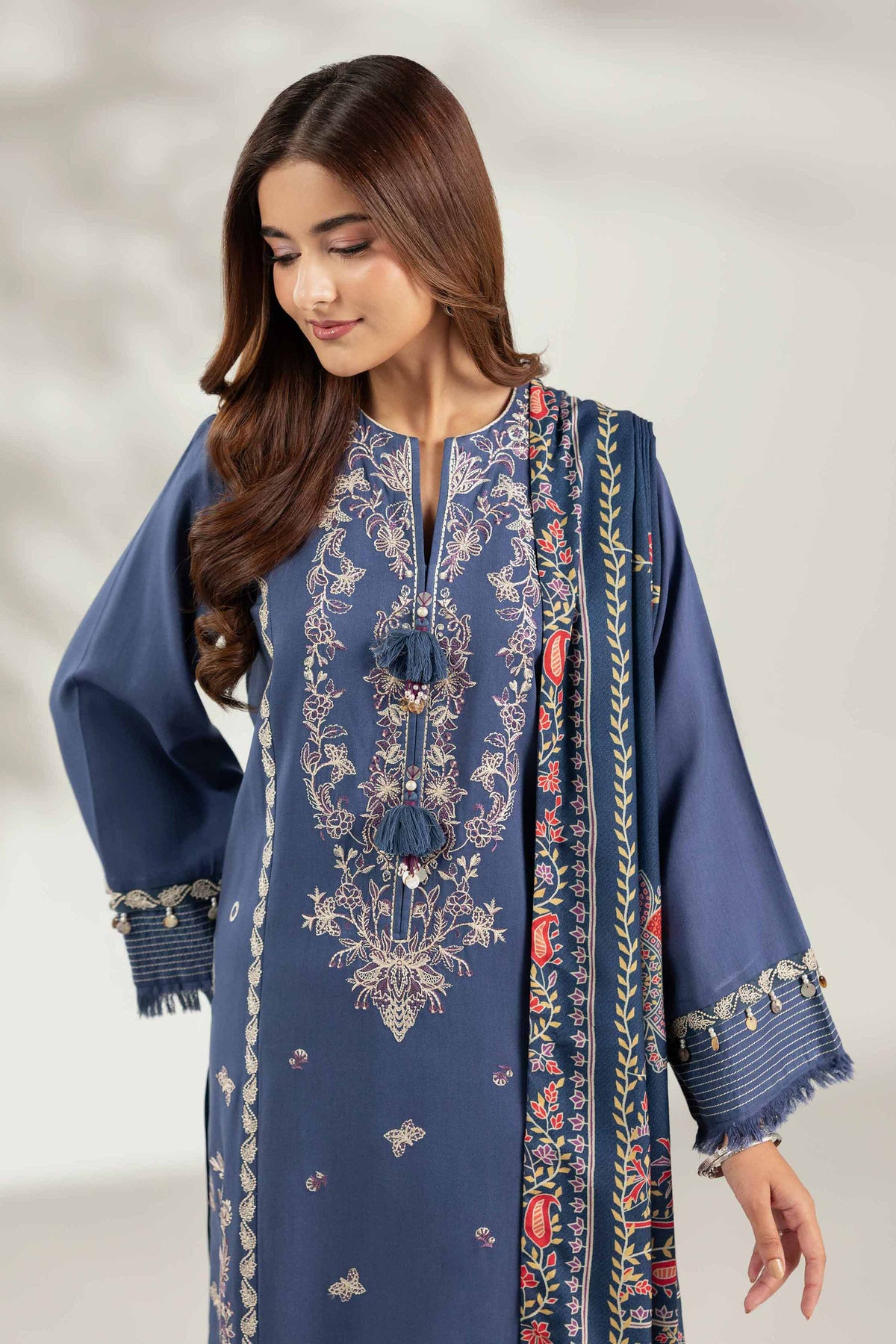 3 Piece - Digital Printed Embroidered Suit  - 42503688