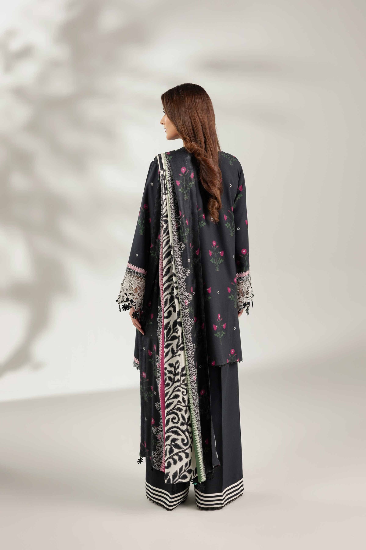 3 Piece - Printed Embroidered Suit  - 42503691