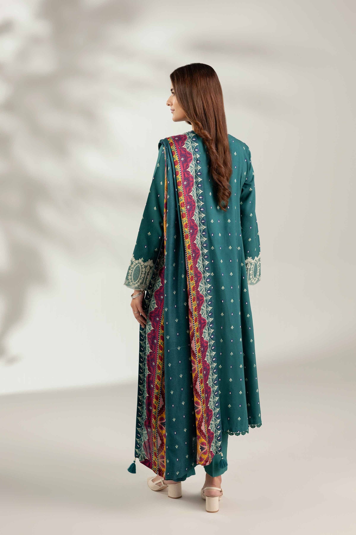 3 Piece - Printed Embroidered Suit  - 42503693