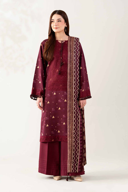 3 Piece - Printed Embroidered Suit  - 42503694