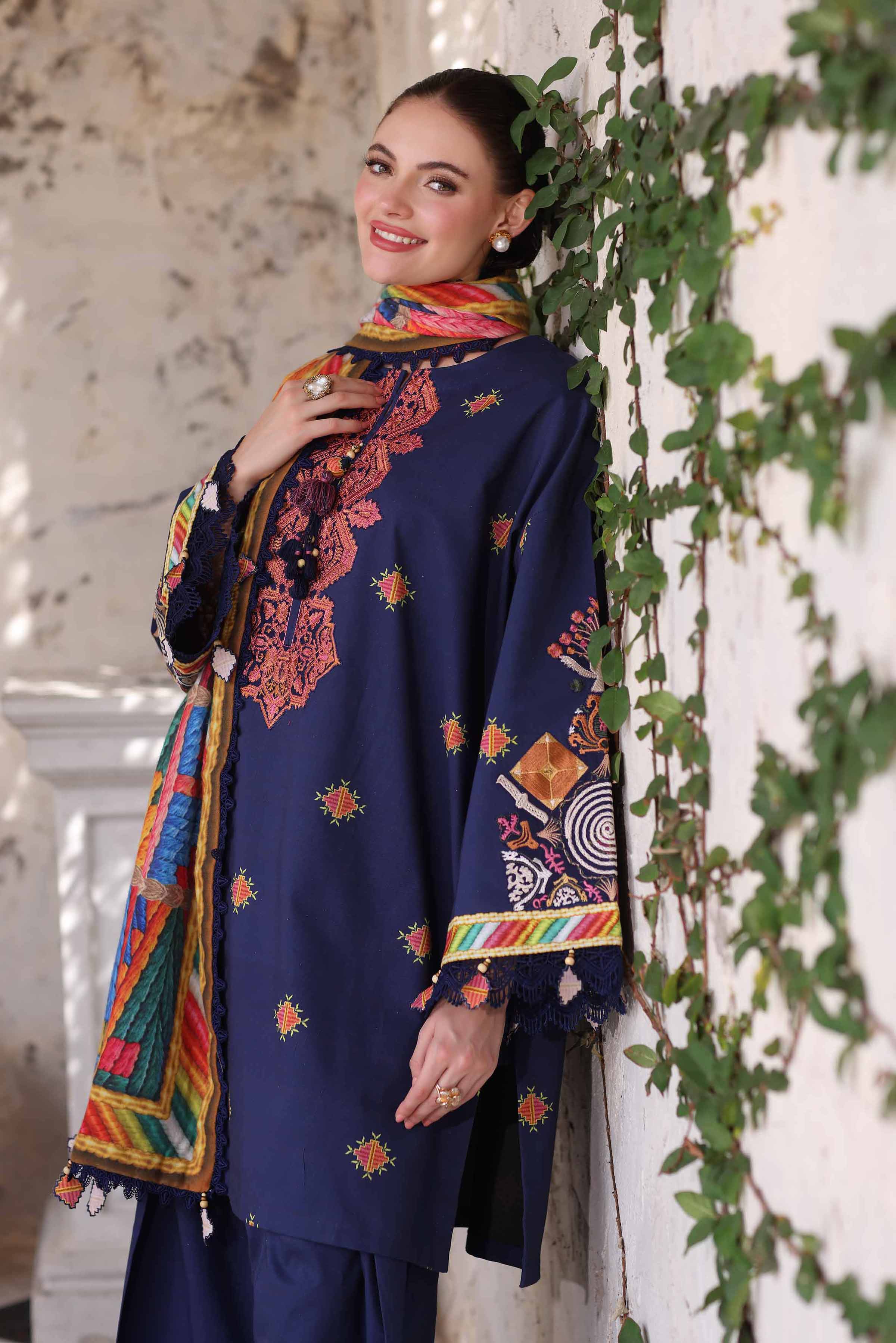 3 Piece - Digital Printed Embroidered Suit - 42503721
