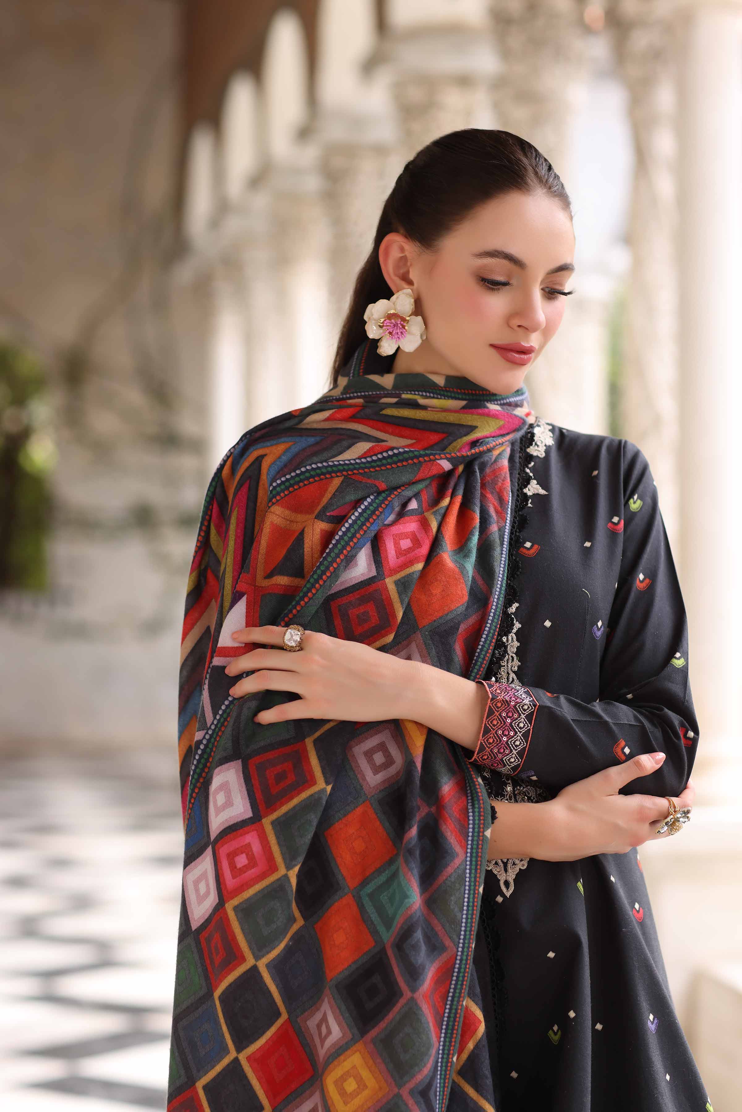 3 Piece - Digital Printed Embroidered Suit - 42503722