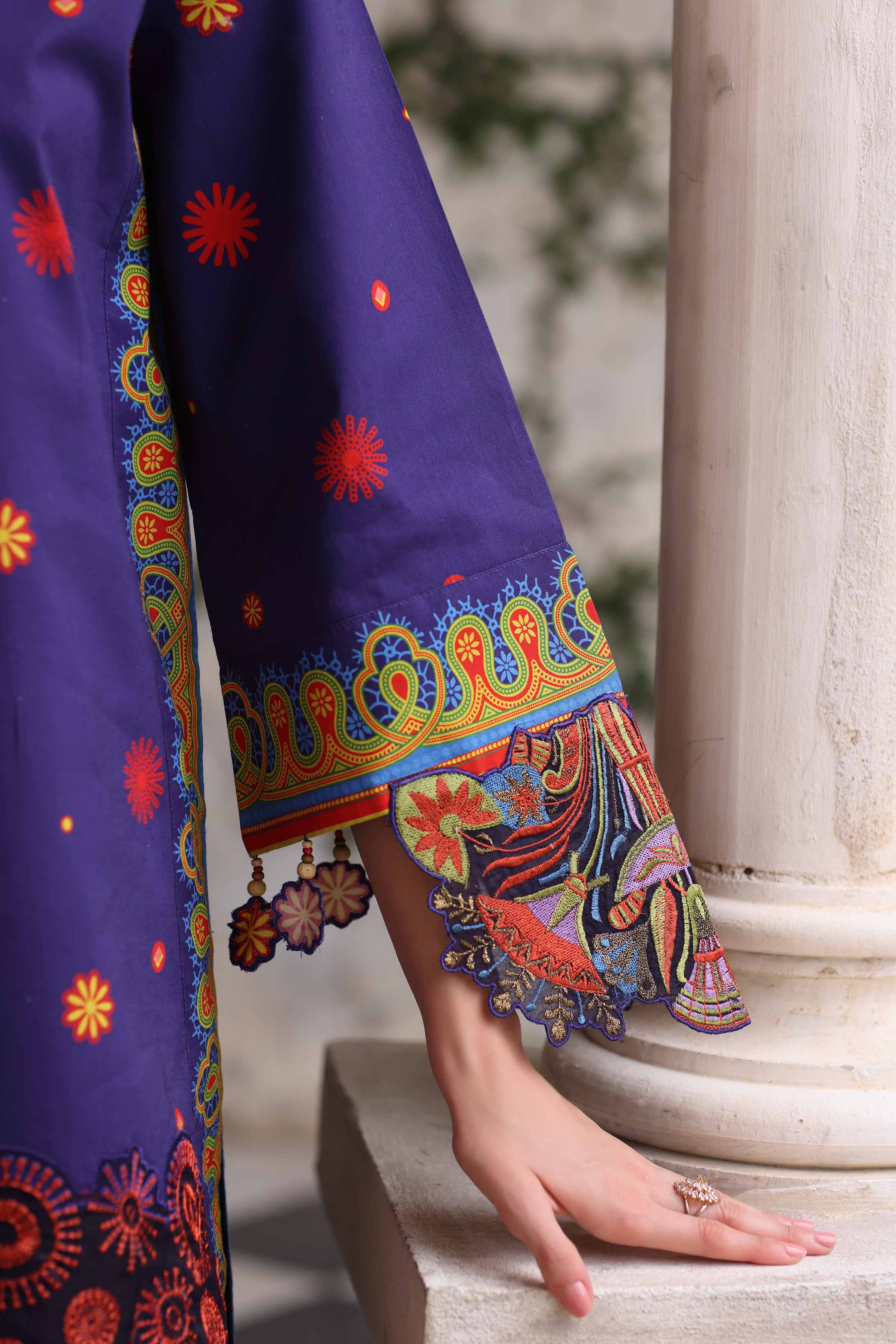 3 Piece - Digital Printed Embroidered Suit - 42503723