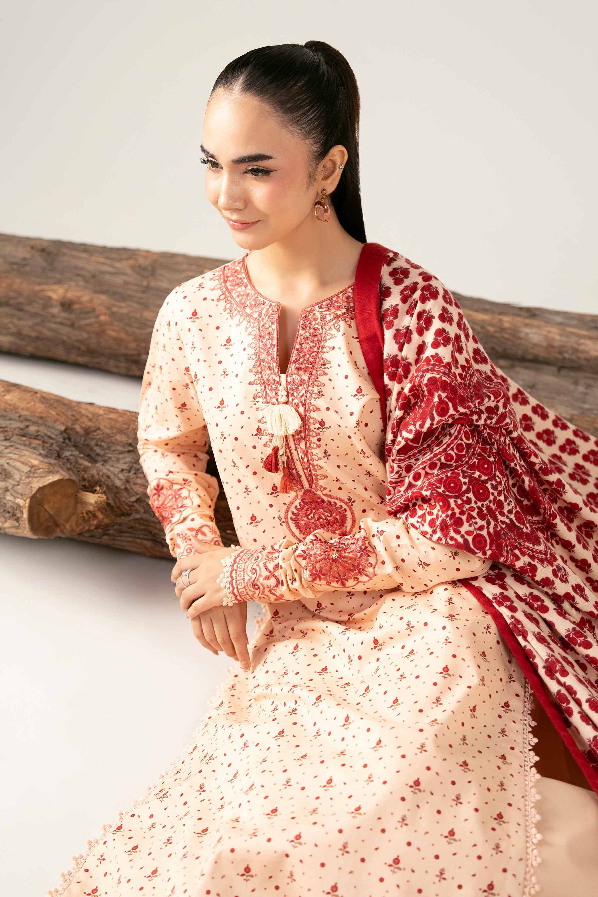 3 Piece - Printed Embroidered Suit - 42503730